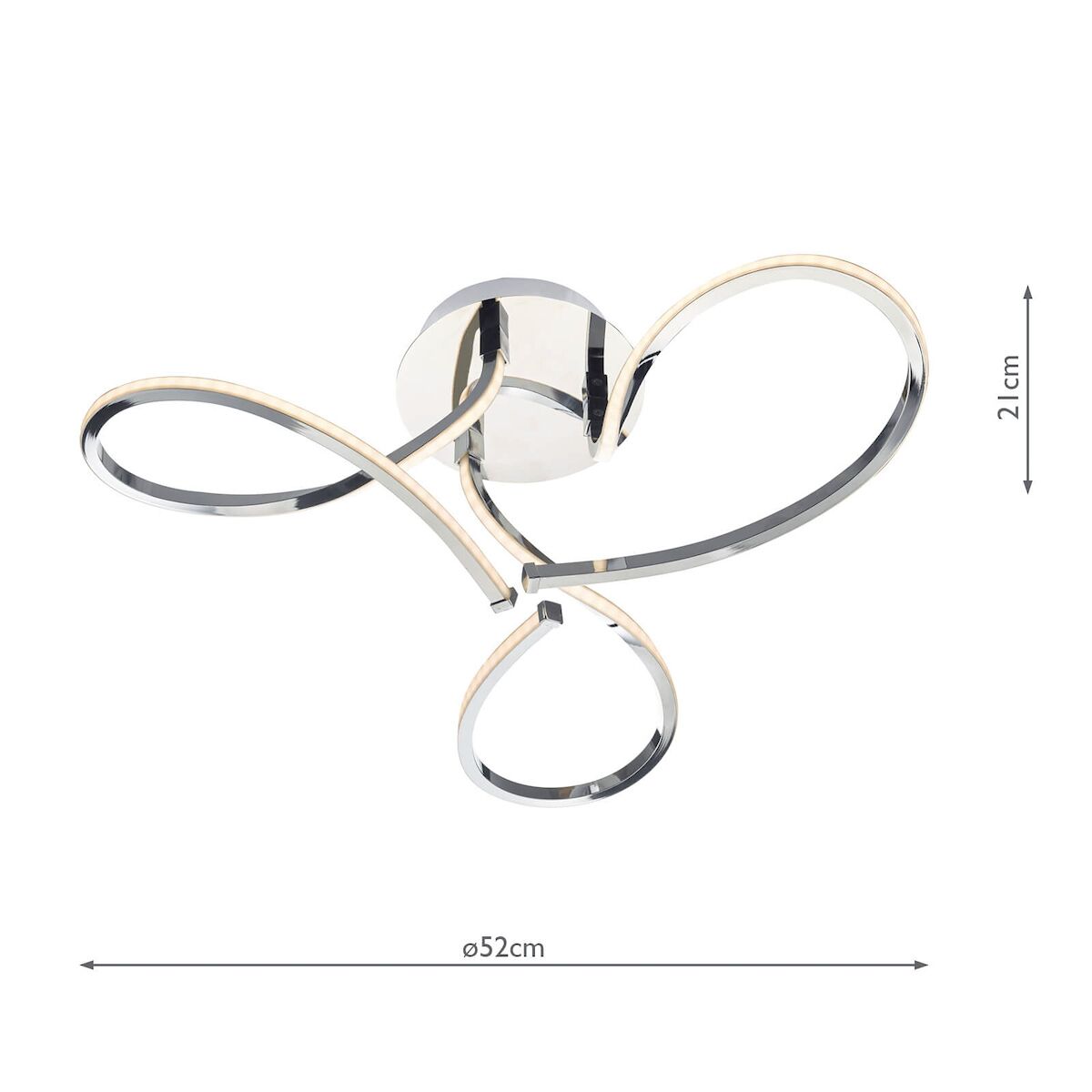Killian 3 Light Semi Flush Polished Chrome LED<br>Polished Chrome - Image 6
