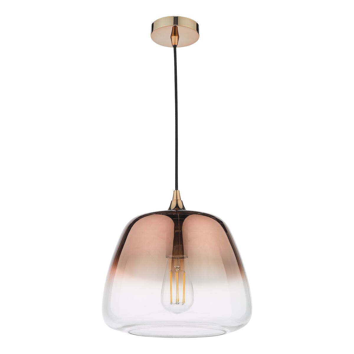 Klaxon 1 Light Pendant Ombre Copper Glass<br>Copper Glass - Image 2