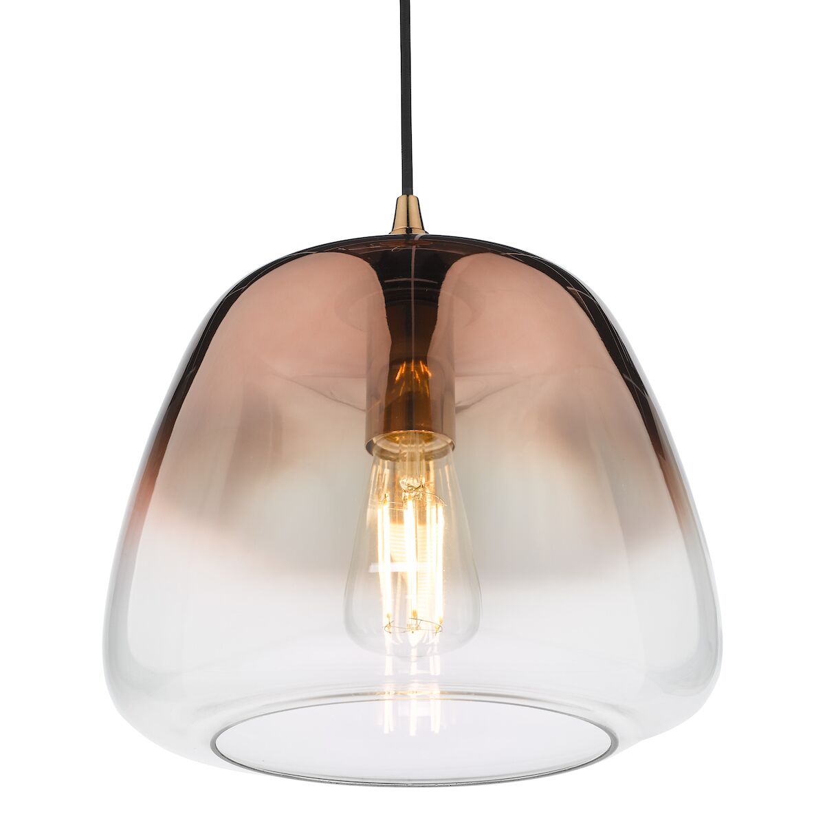 Klaxon 1 Light Pendant Ombre Copper Glass<br>Copper Glass - Image 3