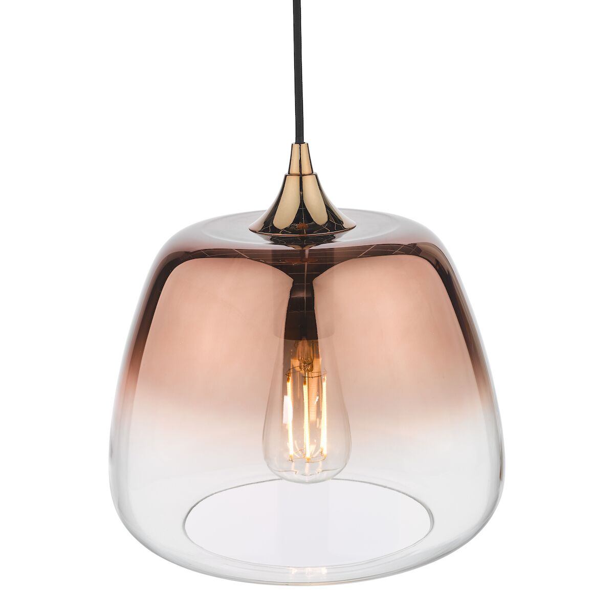 Klaxon 1 Light Pendant Ombre Copper Glass<br>Copper Glass - Image 4