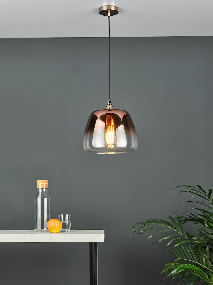 Klaxon 1 Light Pendant Ombre Copper Glass<br>Copper Glass - Image 5