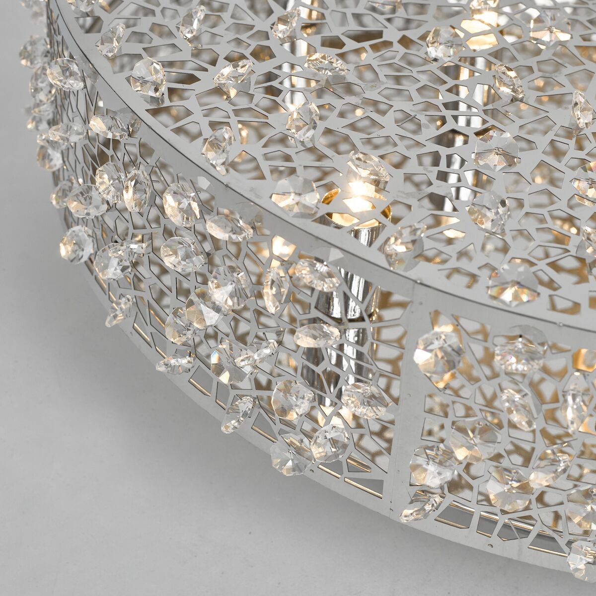 Kotaro 6 Light Flush Polished Chrome & Crystal<br>Polished Stainless Steel - Image 2