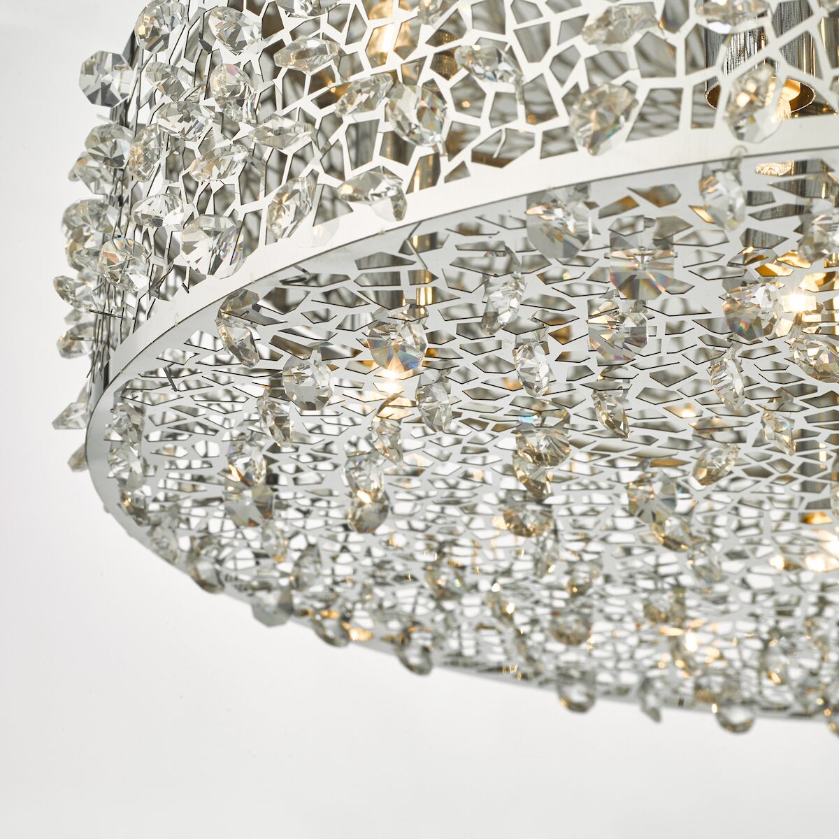 Kotaro 6 Light Flush Polished Chrome & Crystal<br>Polished Stainless Steel - Image 3