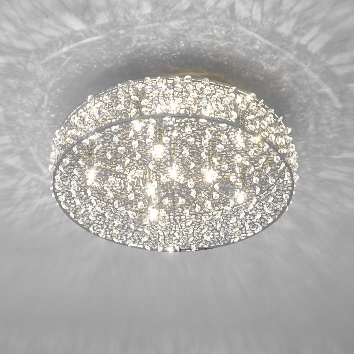 Kotaro 6 Light Flush Polished Chrome & Crystal<br>Polished Stainless Steel - Image 4
