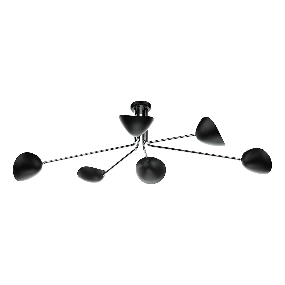 Krug 6 Light Semi Flush Black & Polished Chrome<br>Polished Chrome - Image 2