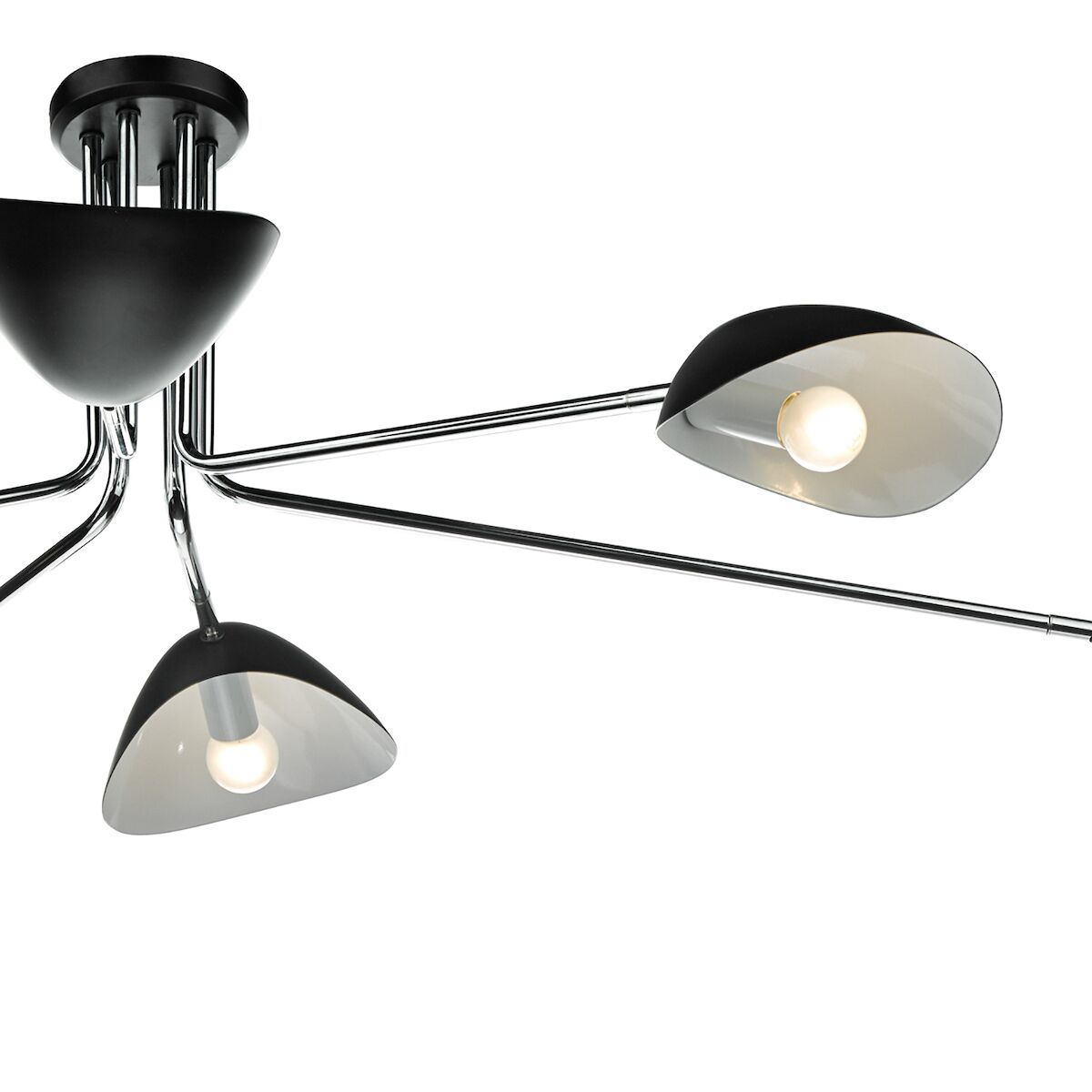 Krug 6 Light Semi Flush Black & Polished Chrome<br>Polished Chrome - Image 3