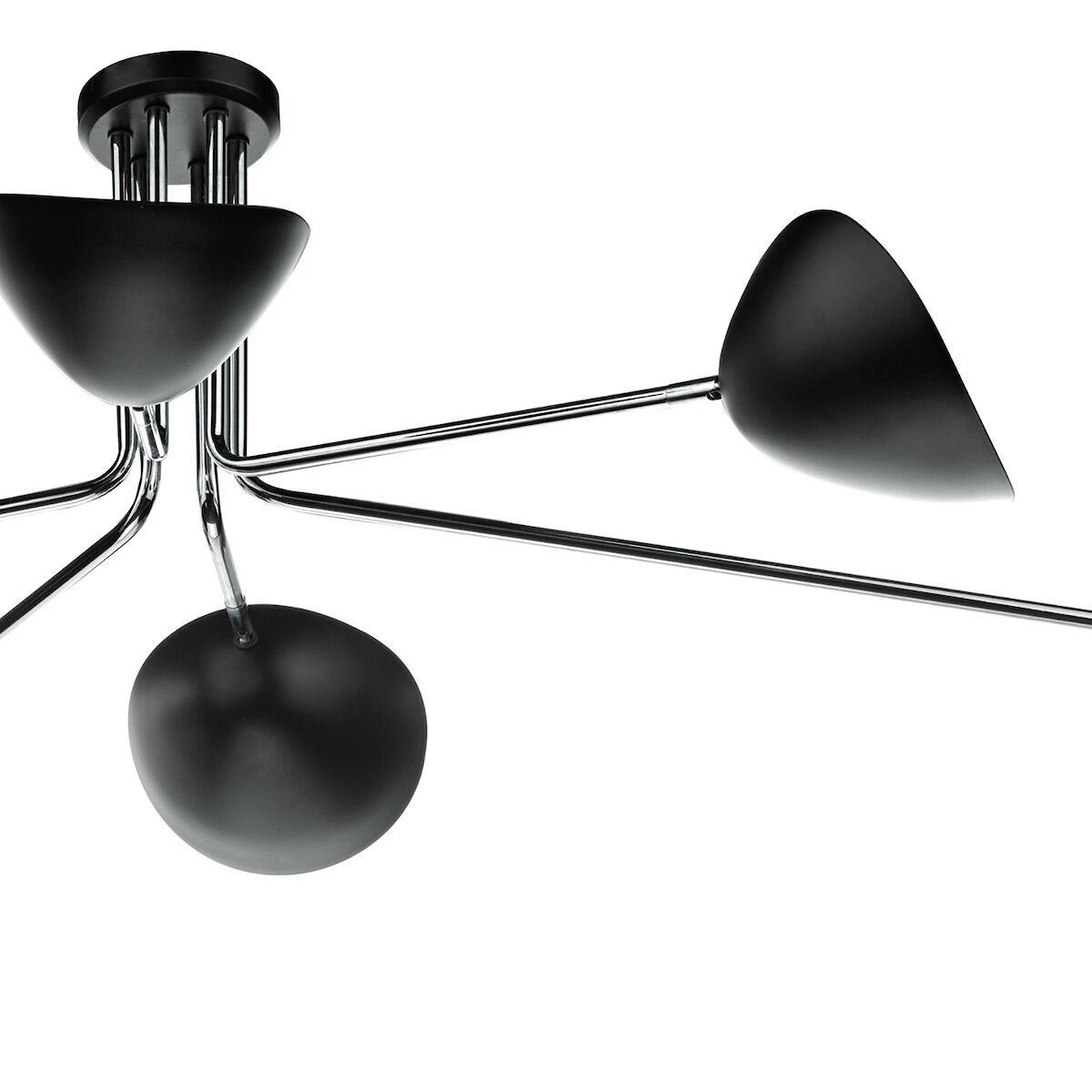 Krug 6 Light Semi Flush Black & Polished Chrome<br>Polished Chrome - Image 4