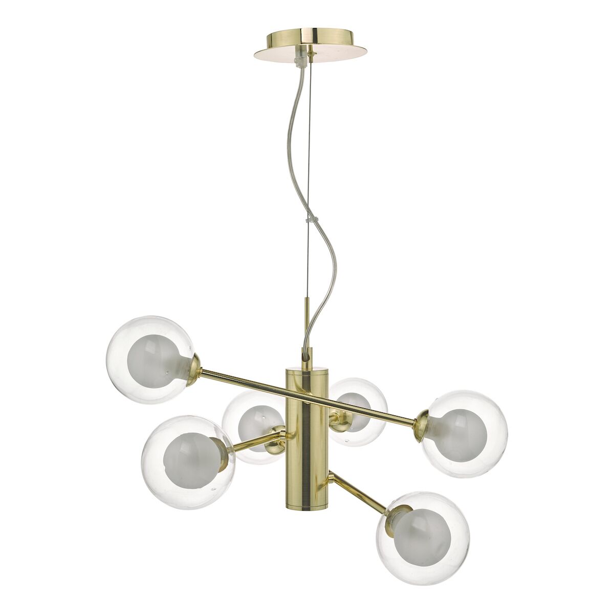 Kumara 6 Light Pendant Gold & Glass<br>Polished Gold - Image 2