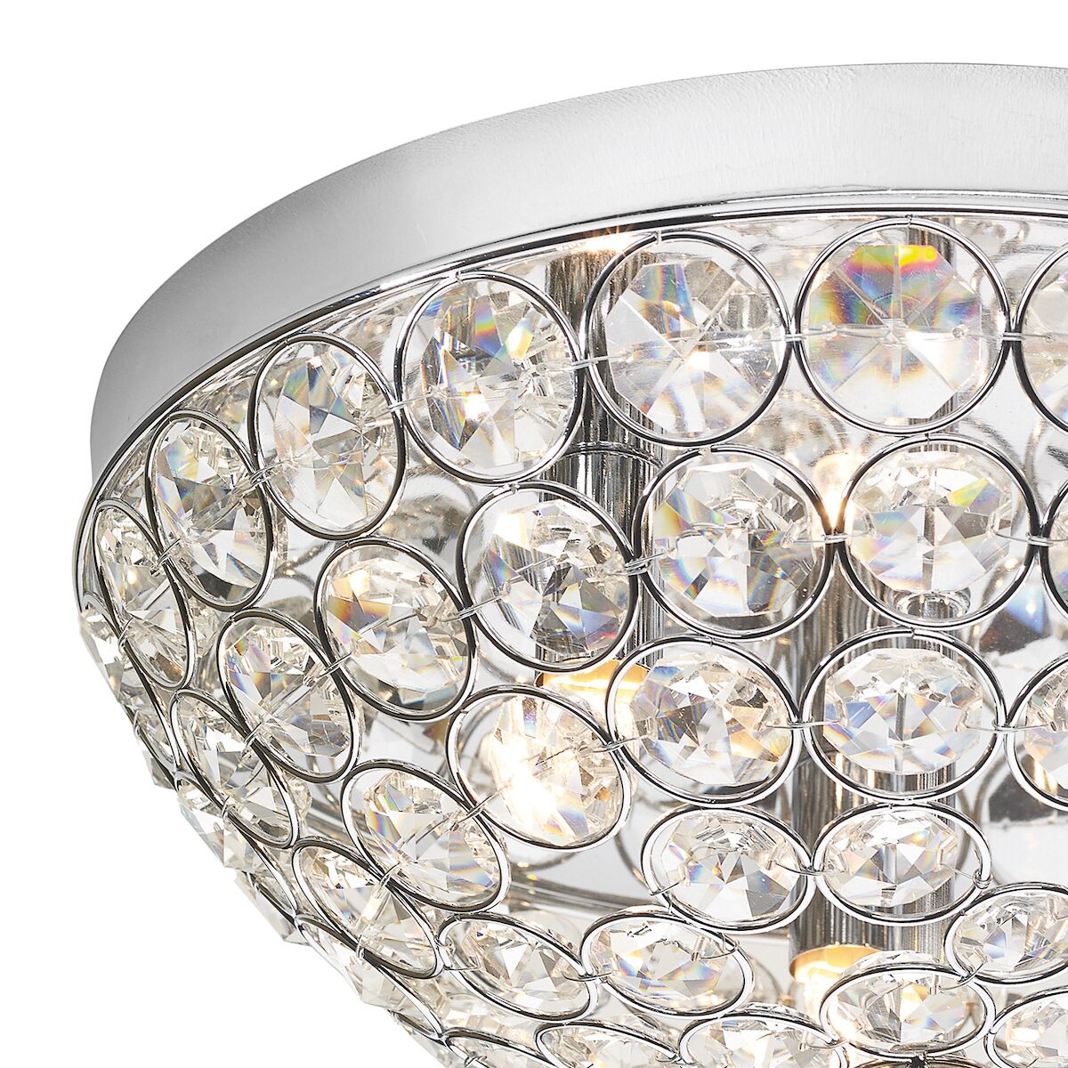 Kyrie 3 Light Flush In Polished Chrome & Crystal<br>Crystal - Image 2