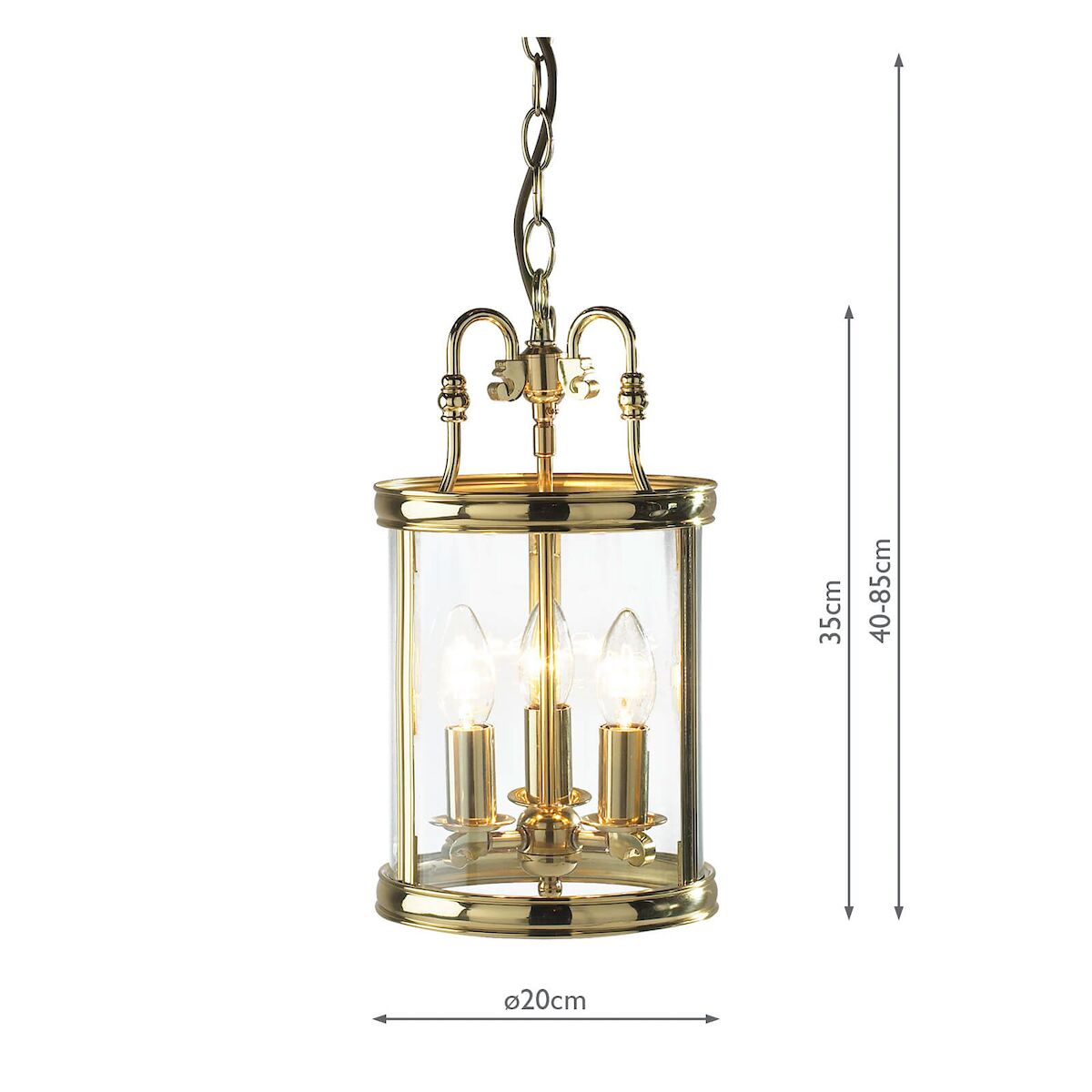 Lambeth 3 Light Lantern Dual Mount Polished Brass<br>Polished Brass - Image 5