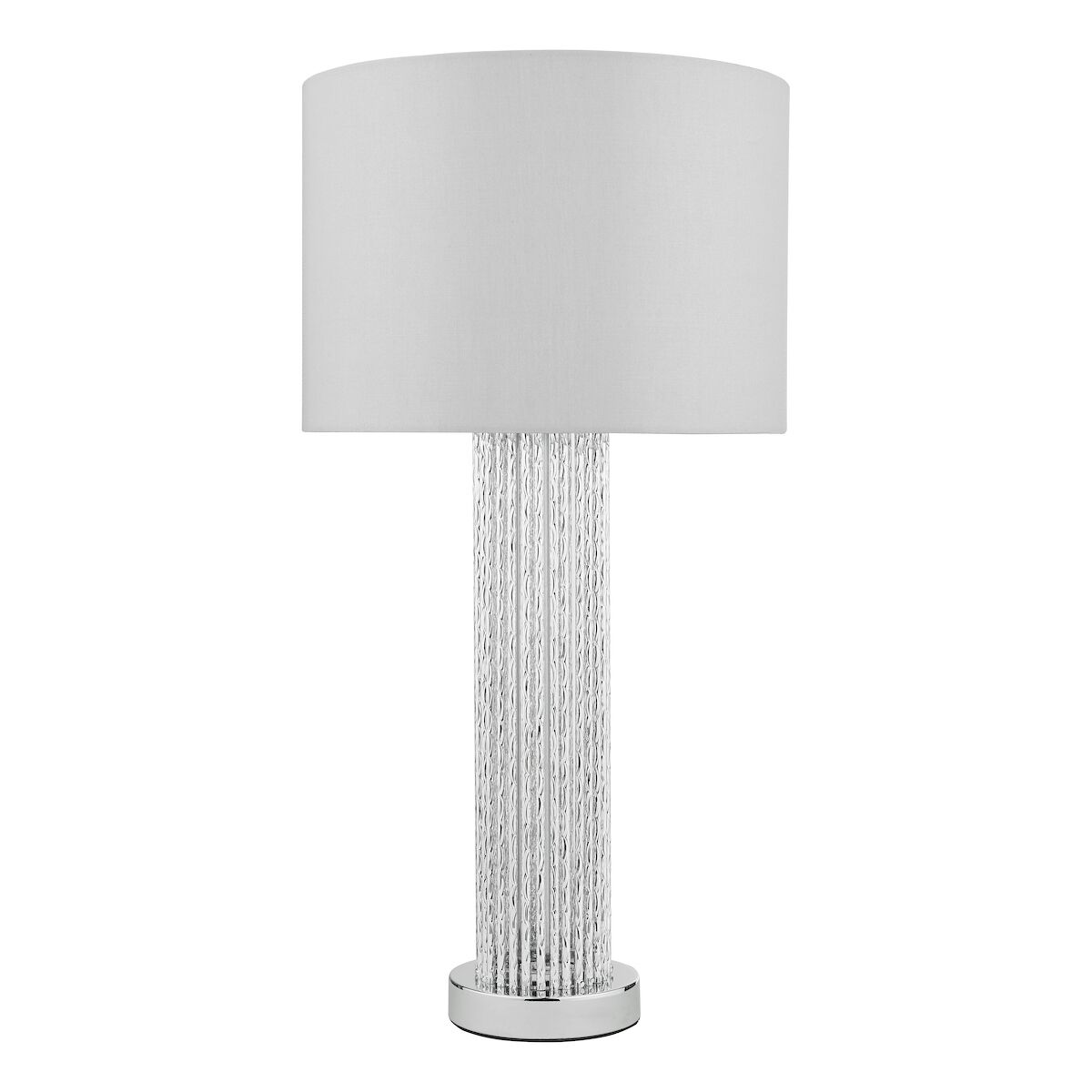 Lazio Table Lamp Polished Chrome Silver Rod With Faux Silk Shade <br>Satin Silver - Image 2