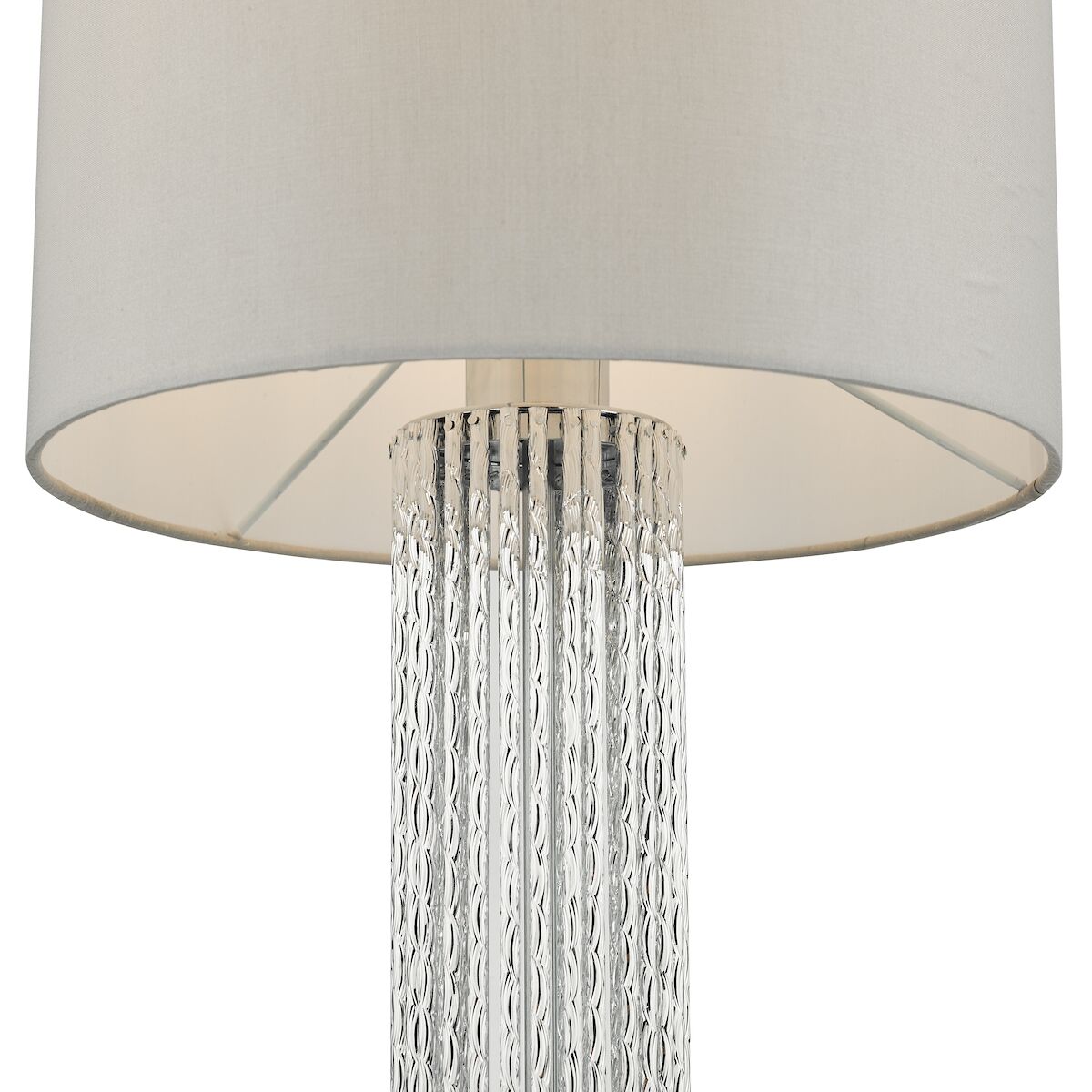 Lazio Table Lamp Polished Chrome Silver Rod With Faux Silk Shade <br>Satin Silver - Image 3