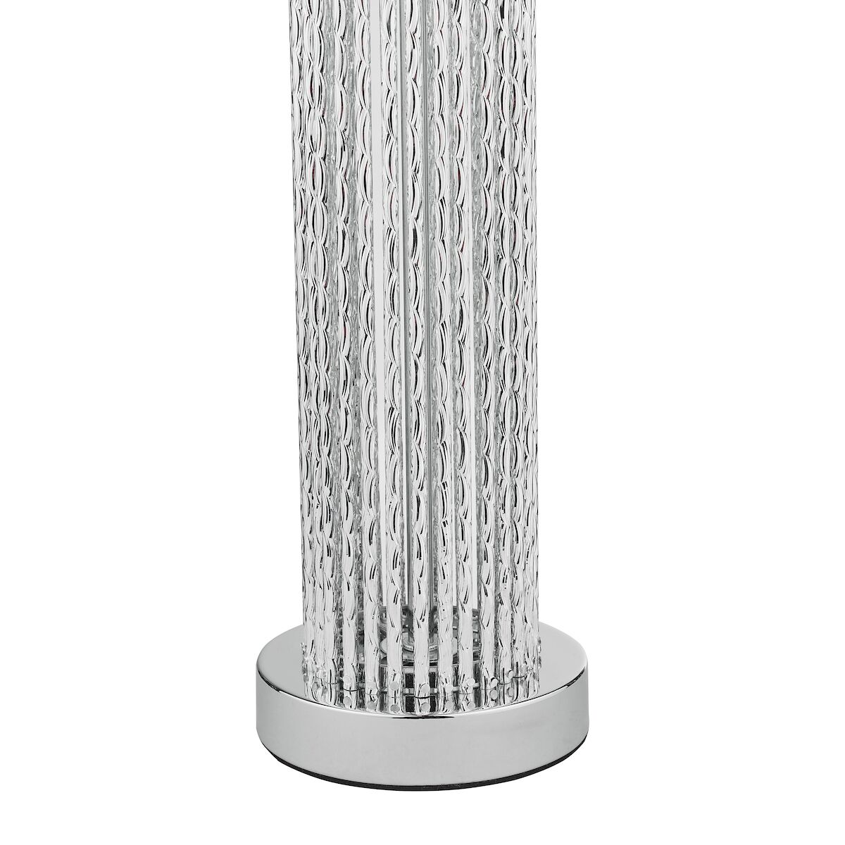 Lazio Table Lamp Polished Chrome Silver Rod With Faux Silk Shade <br>Satin Silver - Image 4