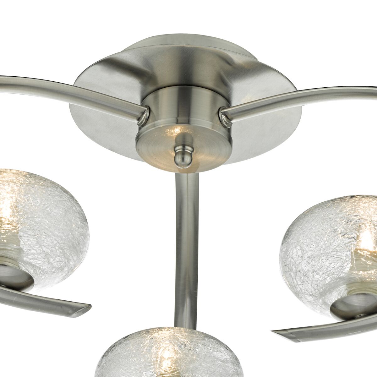 Leighton 3 Light Semi Flush Satin Chrome Glass<br>Satin Chrome - Image 2