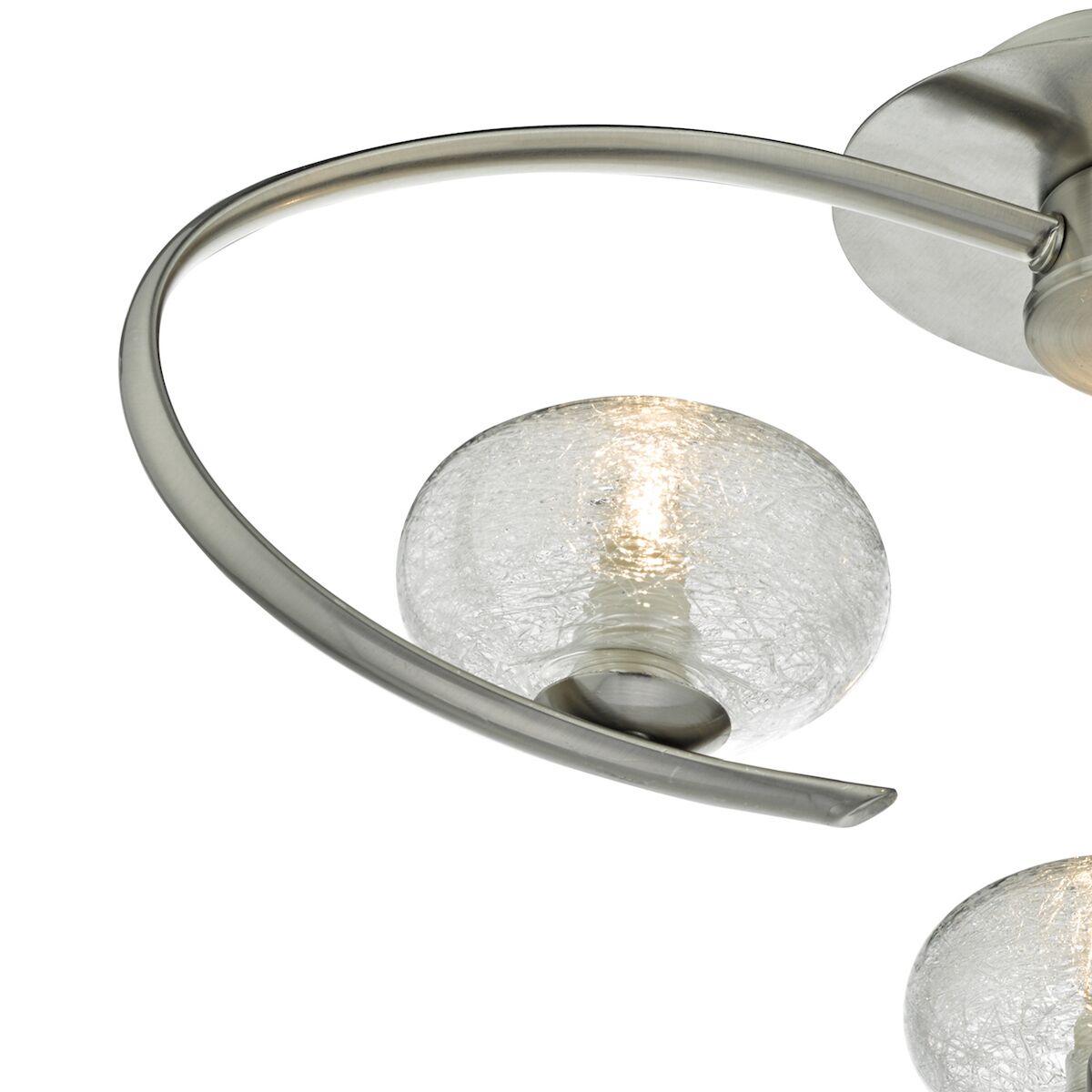 Leighton 3 Light Semi Flush Satin Chrome Glass<br>Satin Chrome - Image 3