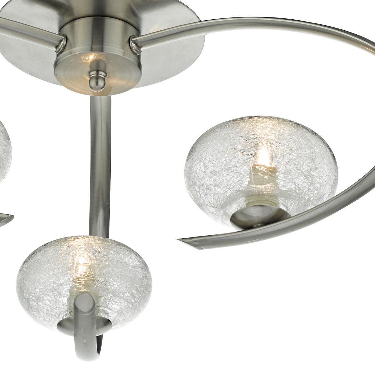 Leighton 3 Light Semi Flush Satin Chrome Glass<br>Satin Chrome - Image 4
