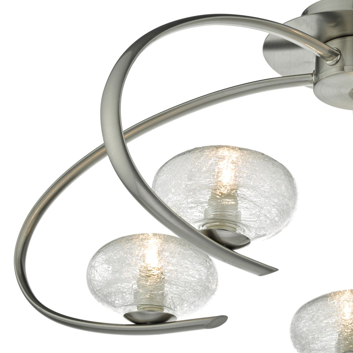 Leighton 5lt Semi Flush Satin Chrome & Sugar Cane Glass<br>Satin Chrome - Image 3
