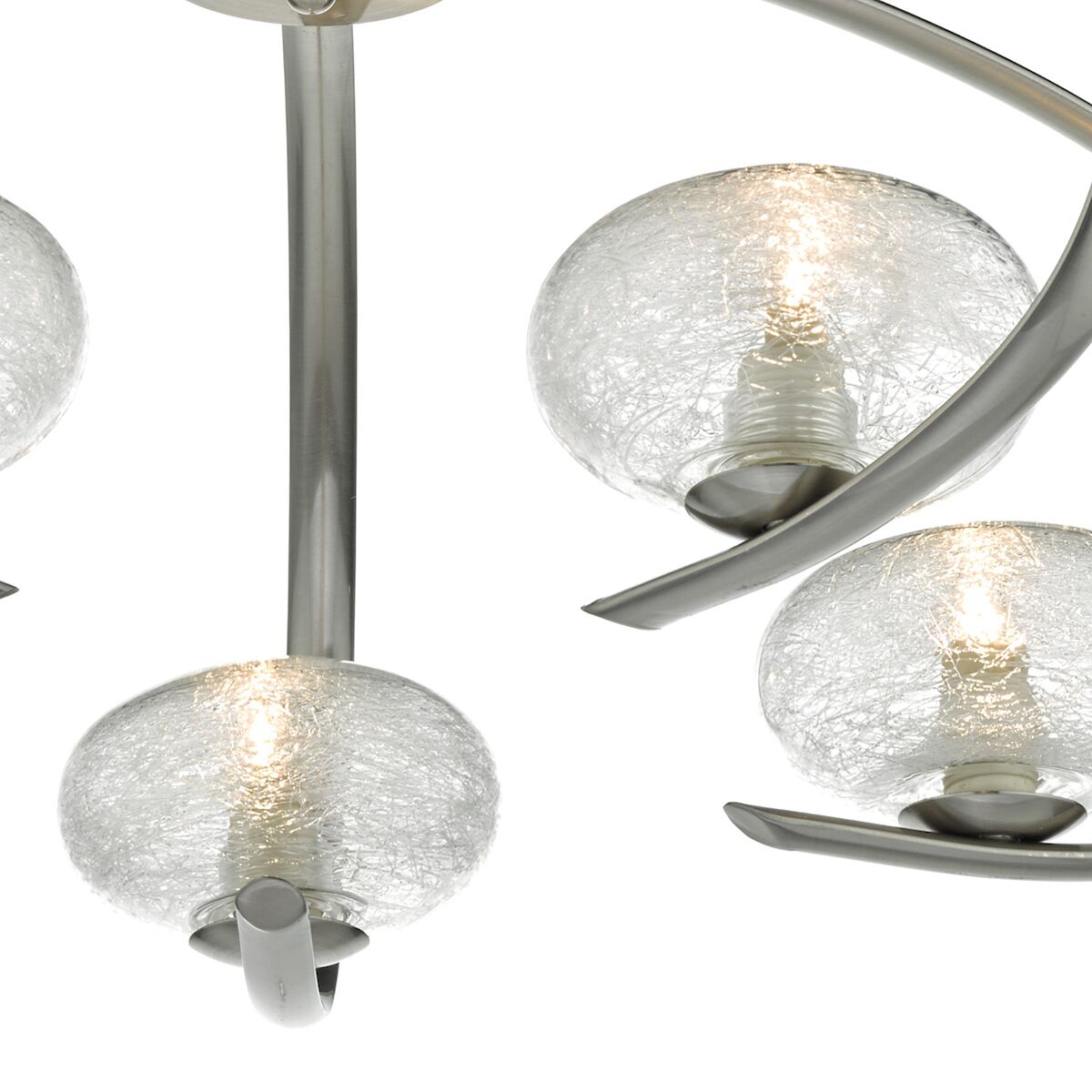 Leighton 5lt Semi Flush Satin Chrome & Sugar Cane Glass<br>Satin Chrome - Image 4