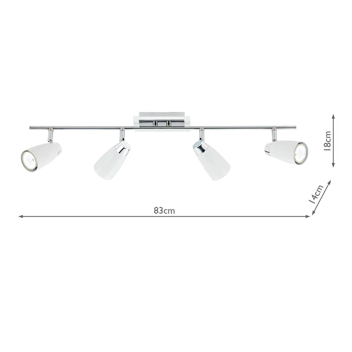 Loft 4 Light Bar Spotlight Matt White Polished Chrome<br>Matt White - Image 4