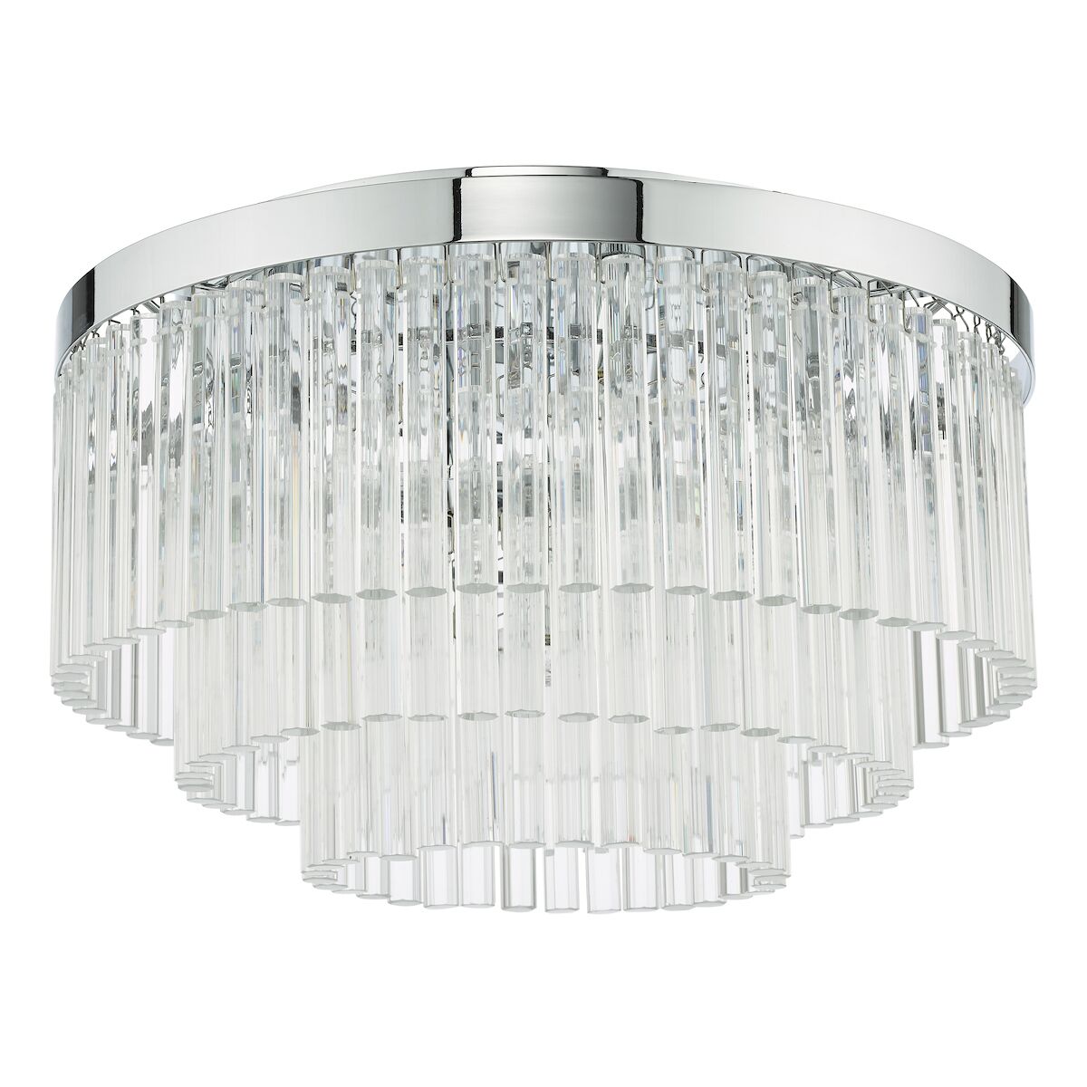 Logan 5 Light Flush Polished Chrome Glass<br>Polished Chrome - Image 2