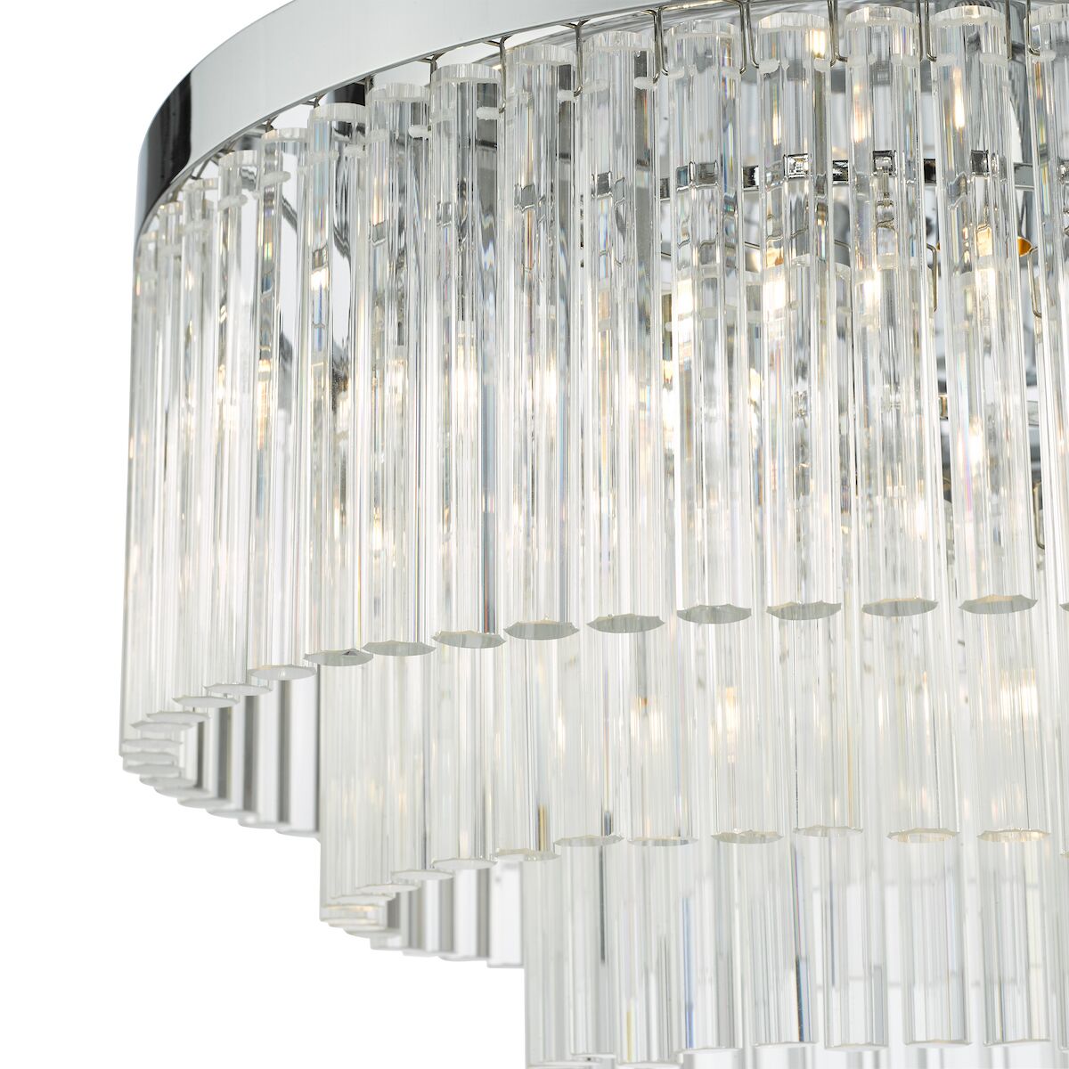 Logan 5 Light Flush Polished Chrome Glass<br>Polished Chrome - Image 3