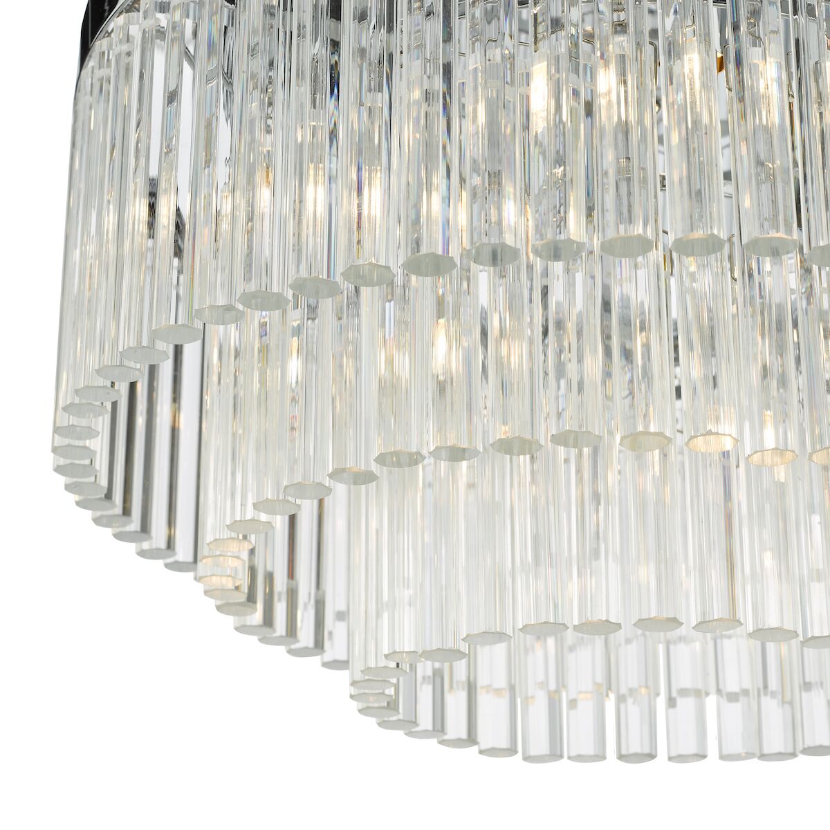 Logan 5 Light Flush Polished Chrome Glass<br>Polished Chrome - Image 4