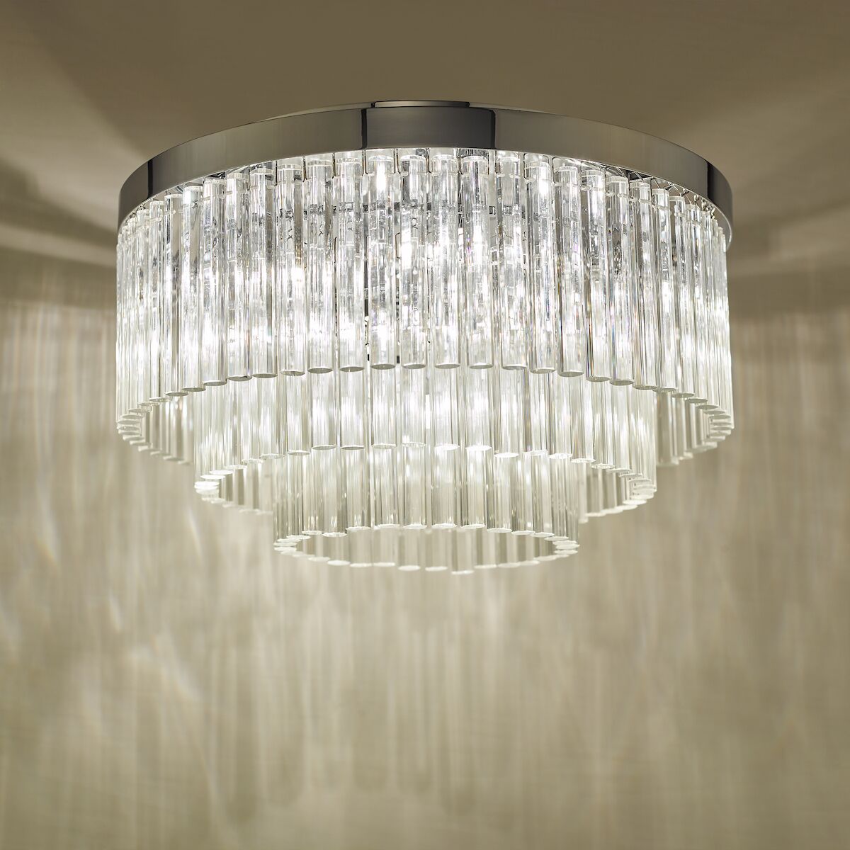Logan 5 Light Flush Polished Chrome Glass<br>Polished Chrome - Image 6