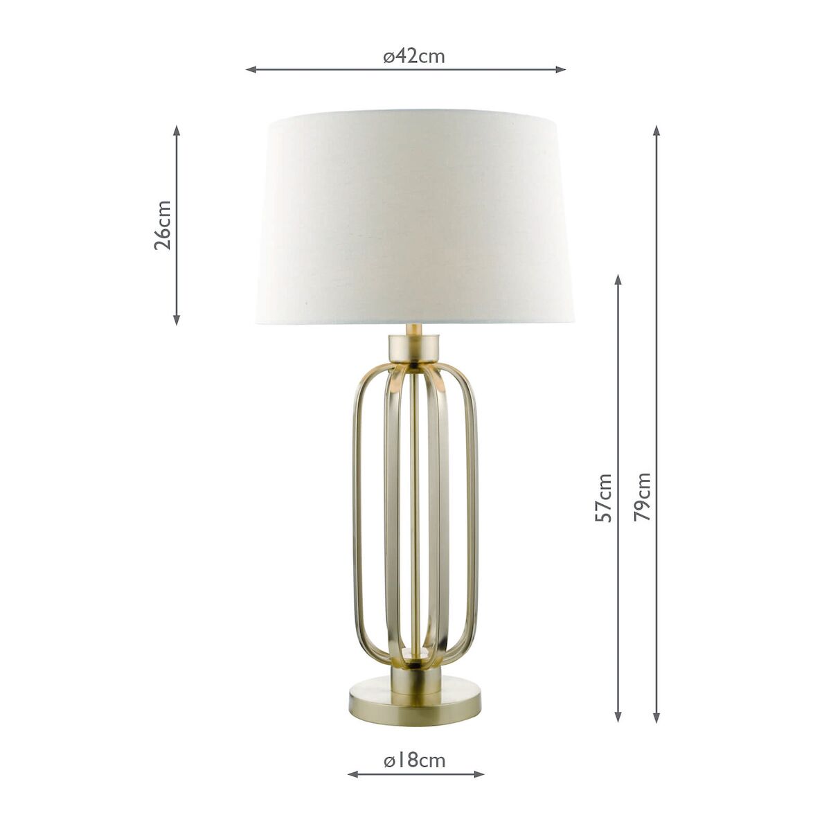 Lucie Table Lamp Satin Brass With Shade <br>Satin Brass - Image 5