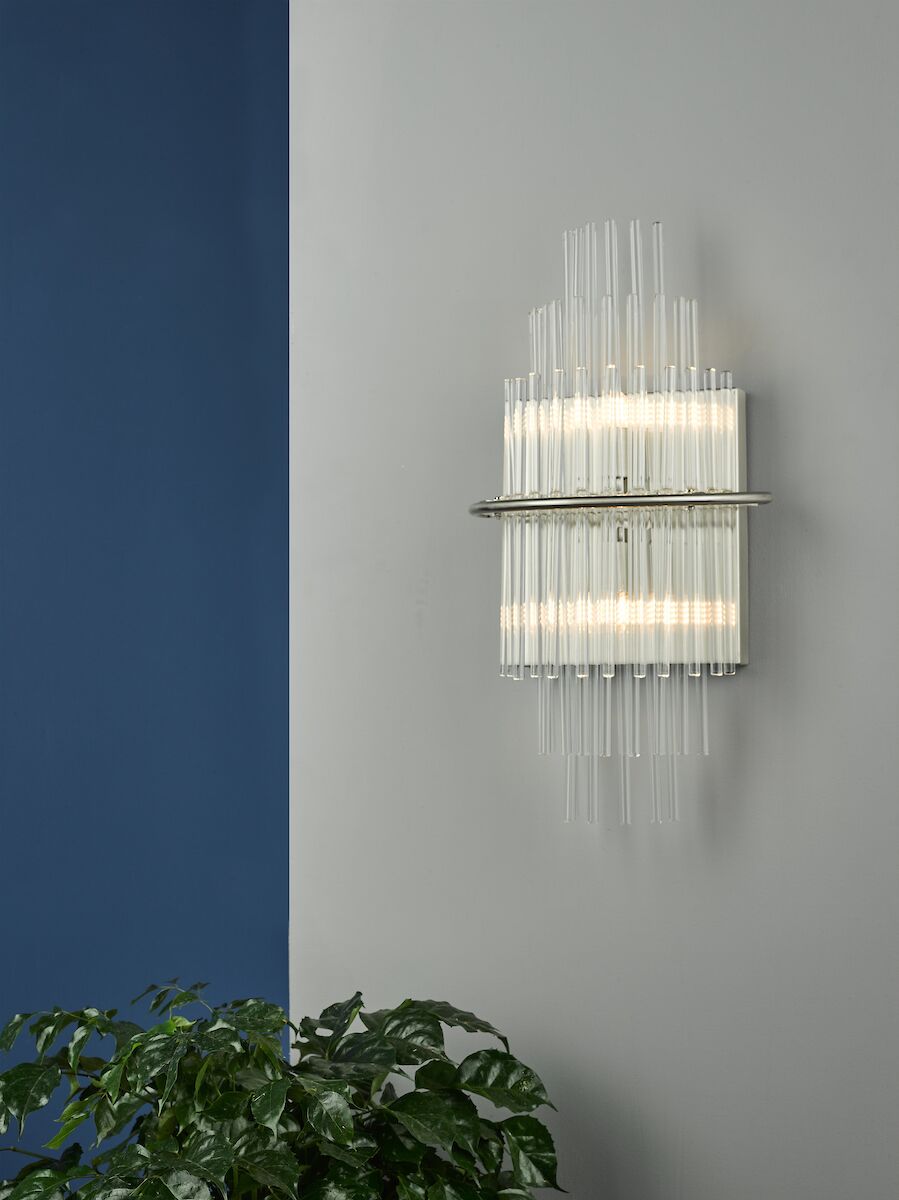 Lukas 2 Light Wall Light Polished Chrome Glass<br>Polished Chrome - Image 6