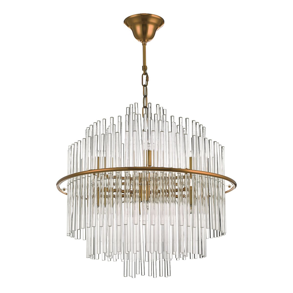 Lukas 13 Light Pendant Brushed Antique Gold And Clear Glass<br>Antique Gold - Image 2