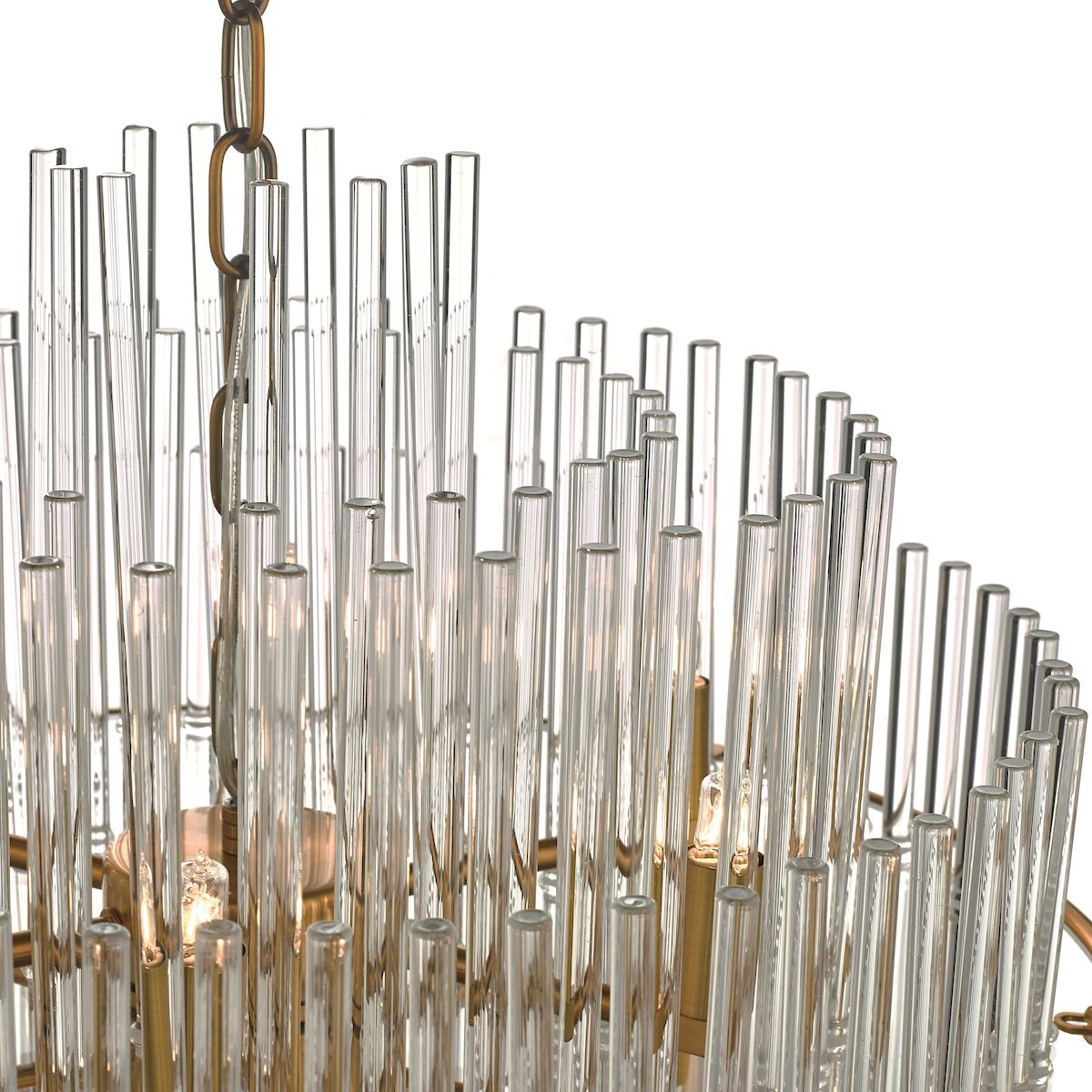 Lukas 13 Light Pendant Brushed Antique Gold And Clear Glass<br>Antique Gold - Image 3