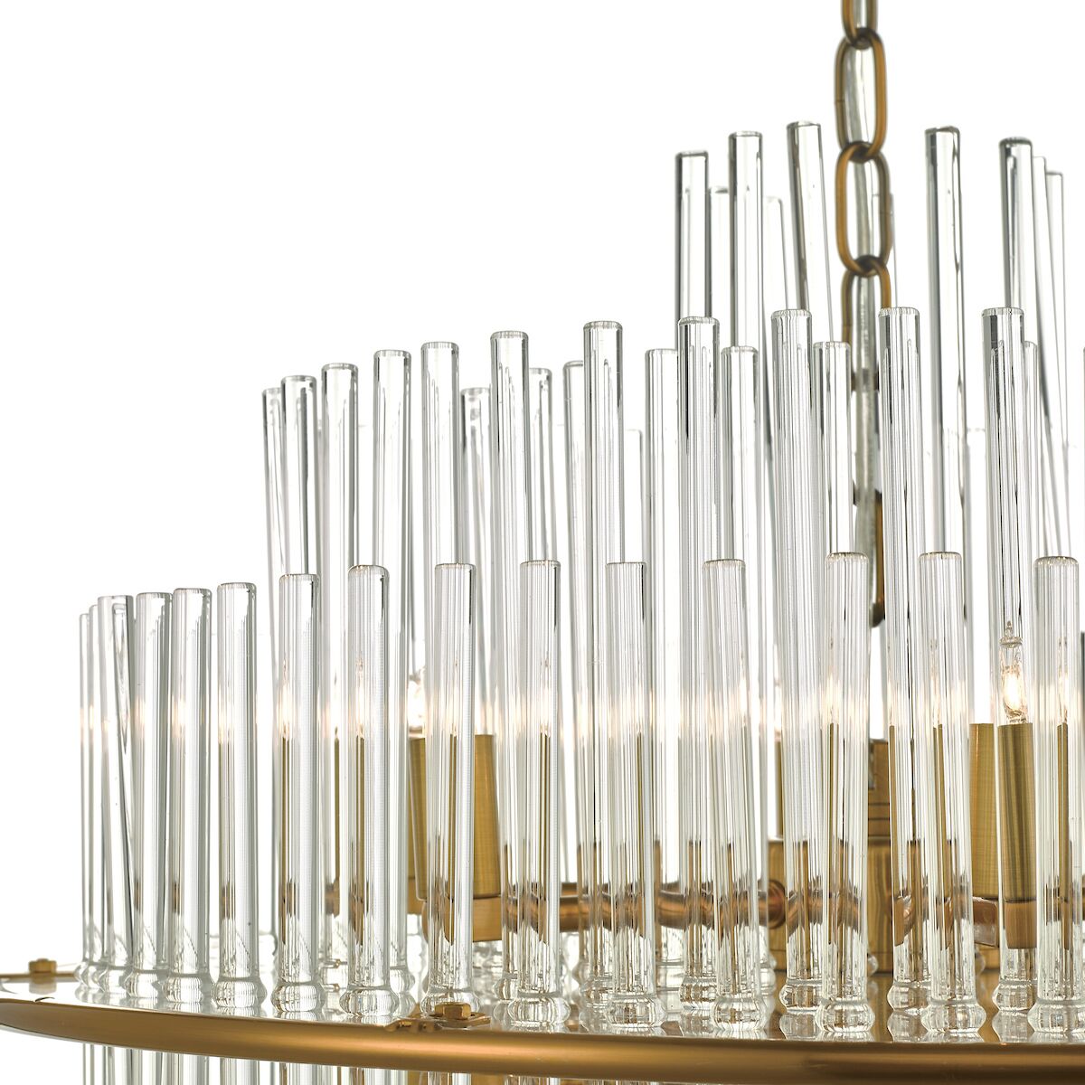 Lukas 13 Light Pendant Brushed Antique Gold And Clear Glass<br>Antique Gold - Image 4