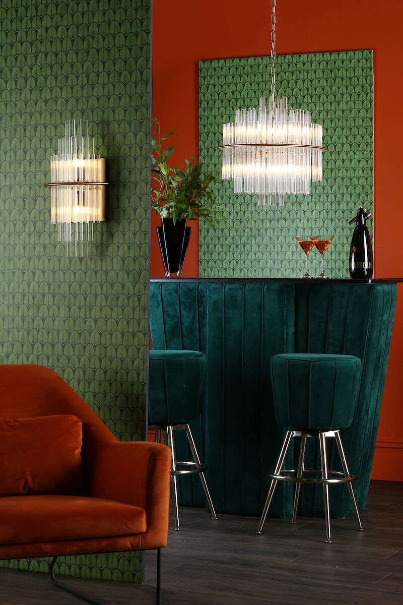Lukas 13 Light Pendant Brushed Antique Gold And Clear Glass<br>Antique Gold - Image 8
