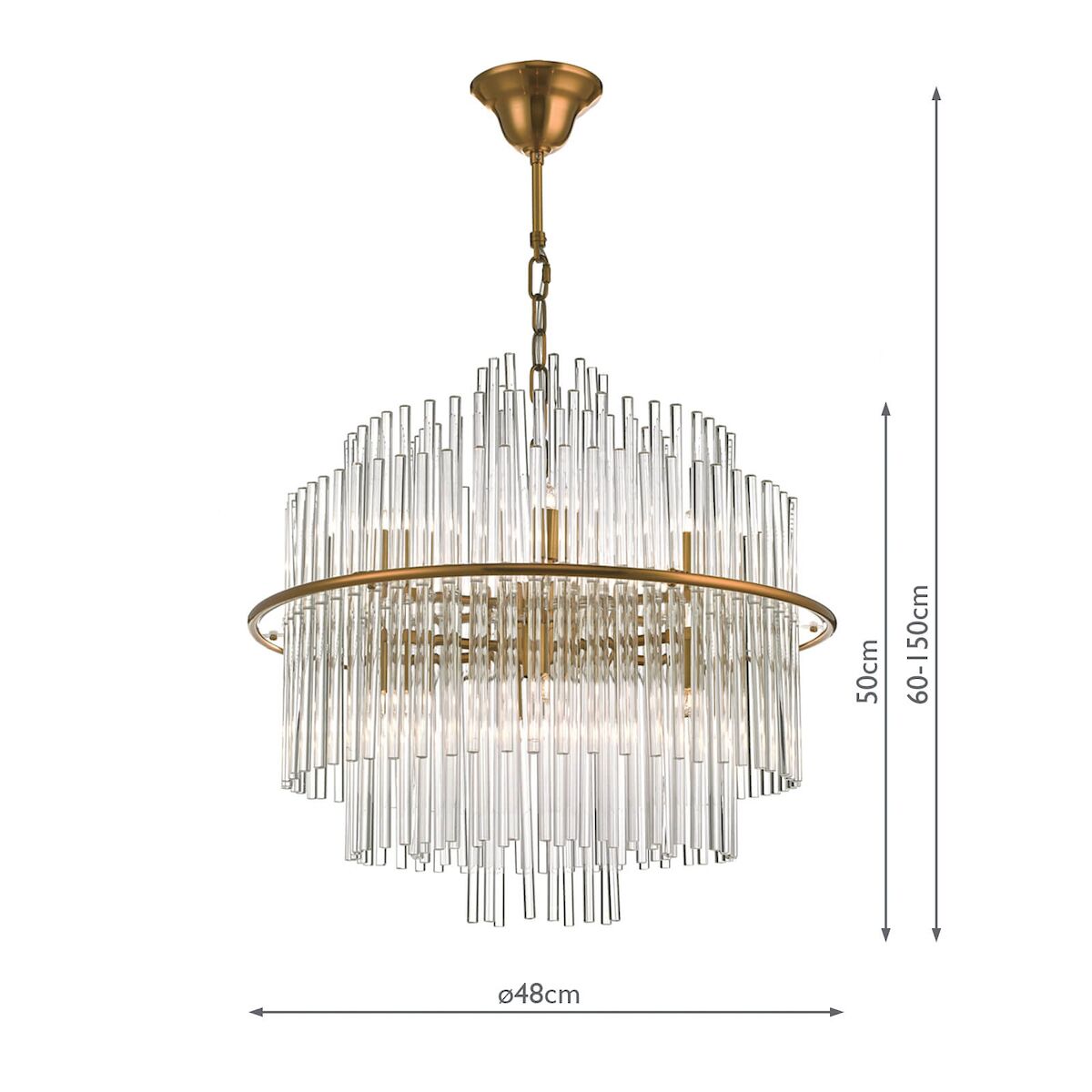 Lukas 13 Light Pendant Brushed Antique Gold And Clear Glass<br>Antique Gold - Image 10