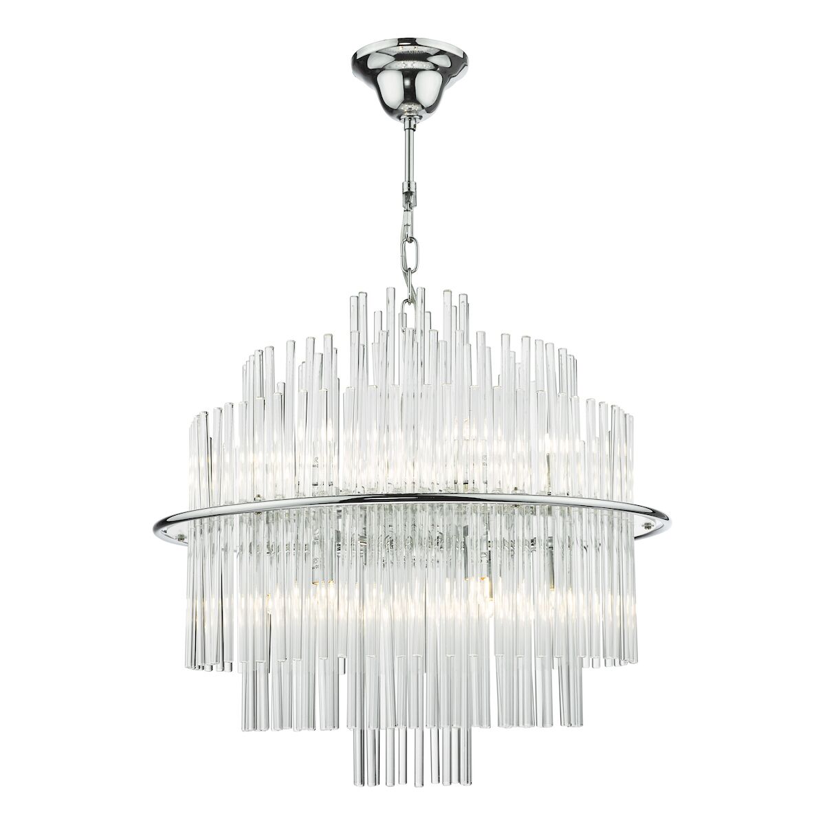 Lukas 13 Light Pendant Polished Chrome Glass<br>Polished Chrome