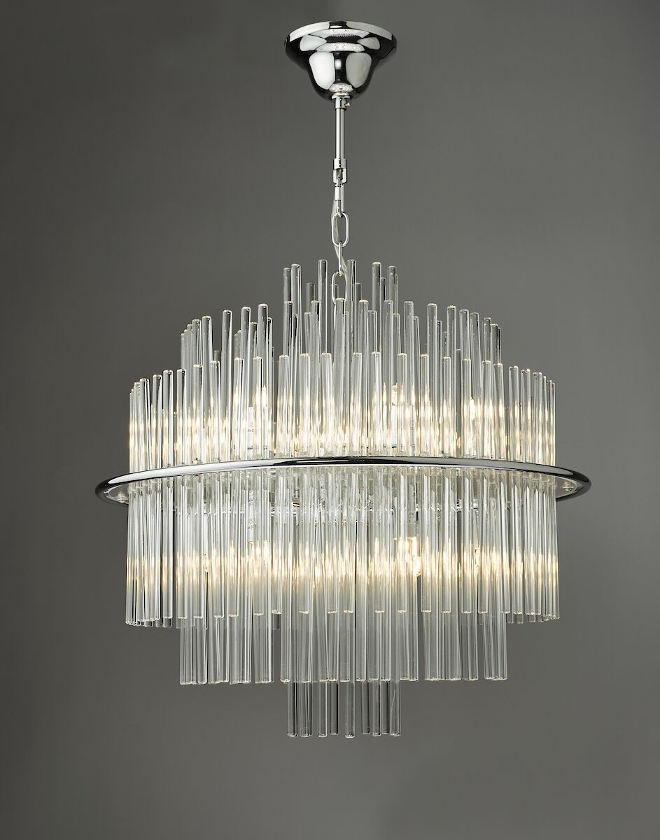 Lukas 13 Light Pendant Polished Chrome Glass<br>Polished Chrome - Image 6