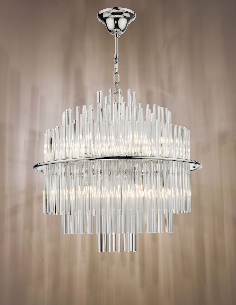 Lukas 13 Light Pendant Polished Chrome Glass<br>Polished Chrome - Image 7