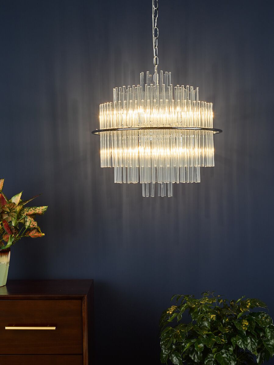 Lukas 13 Light Pendant Polished Chrome Glass<br>Polished Chrome - Image 9