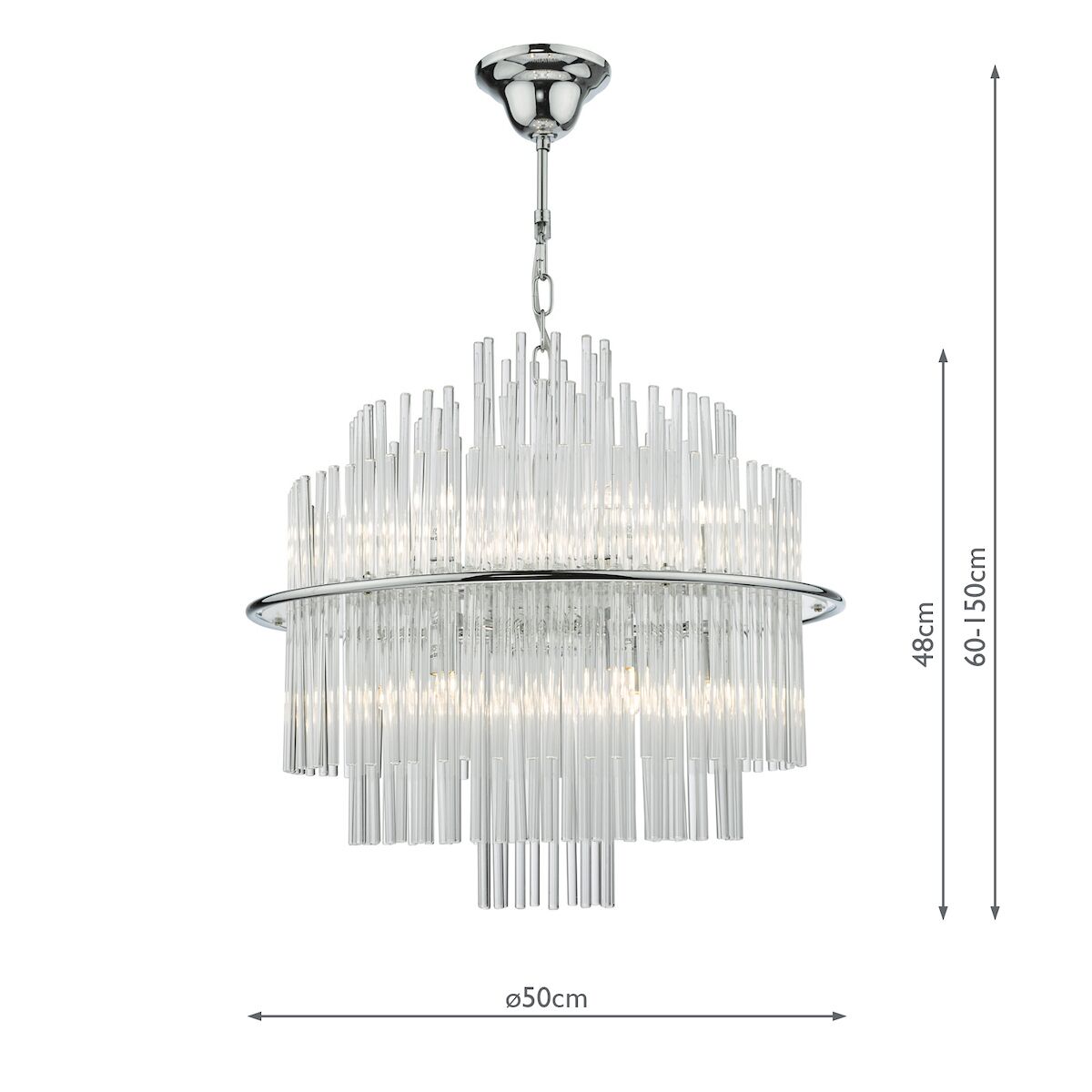 Lukas 13 Light Pendant Polished Chrome Glass<br>Polished Chrome - Image 11