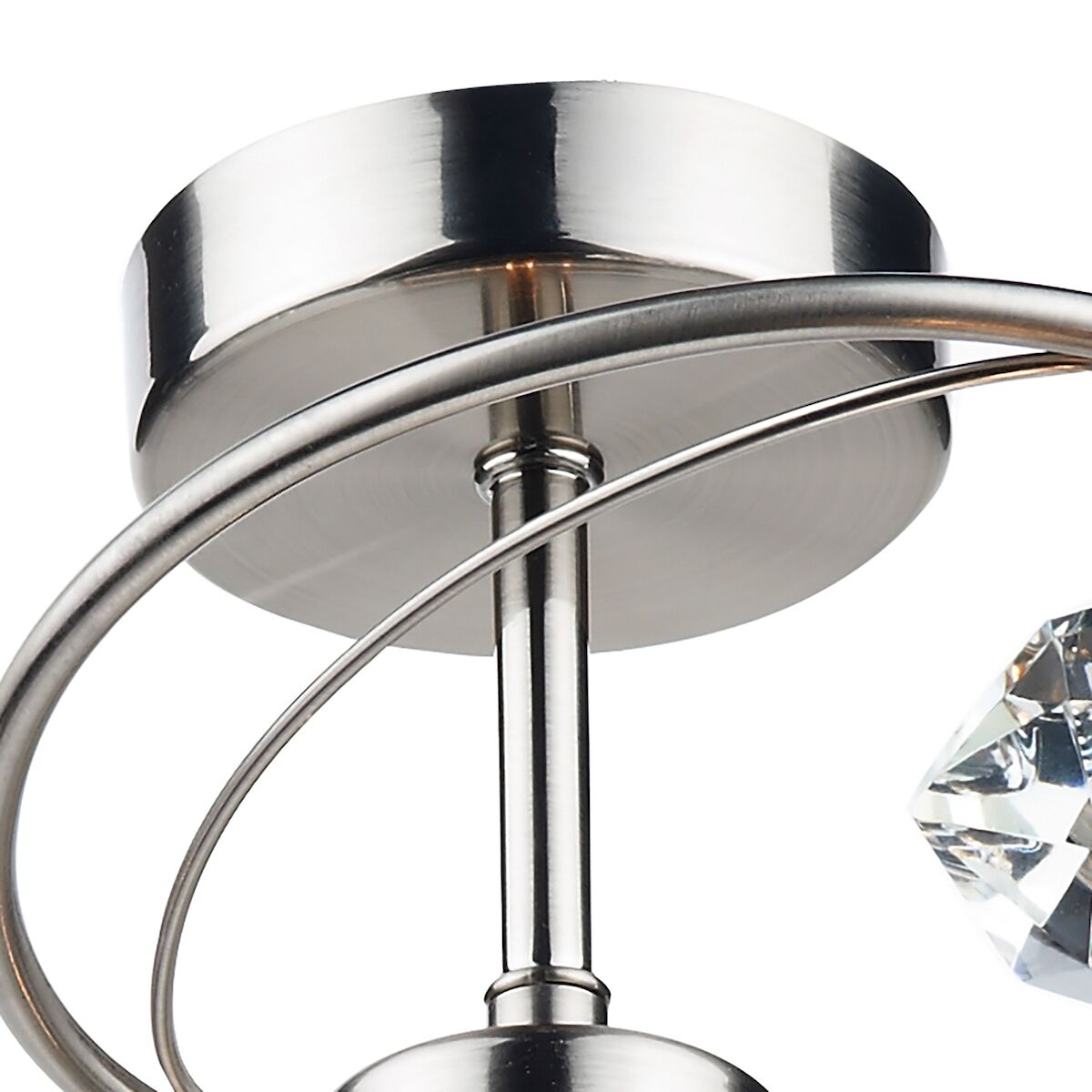 Luther 4 Light Semi Flush Satin Chrome CrystalSatin Chrome - Image 2
