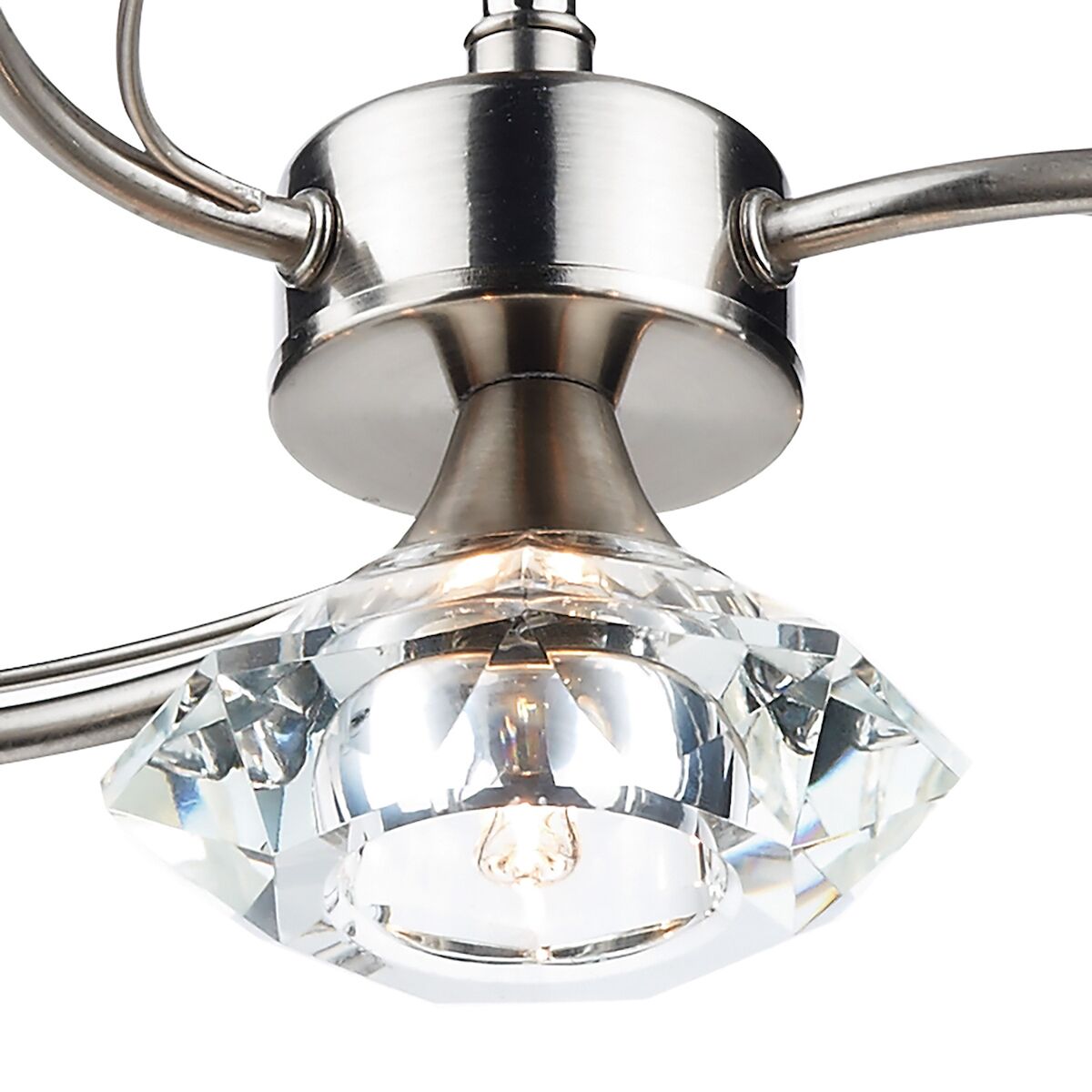 Luther 4 Light Semi Flush Satin Chrome CrystalSatin Chrome - Image 3