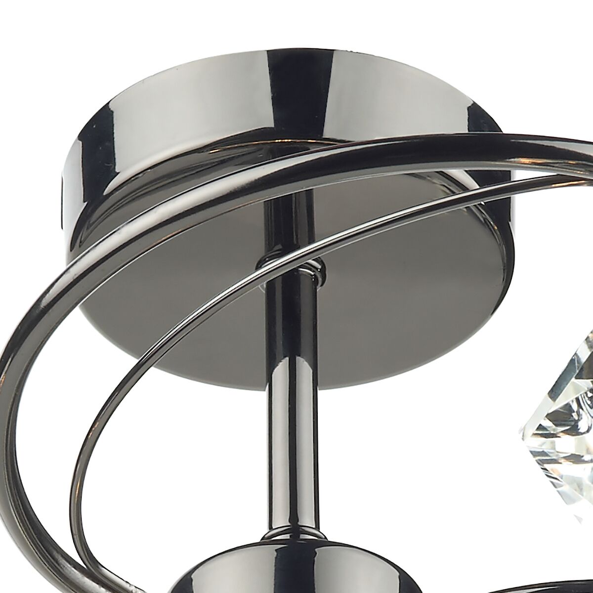 Luther 4 Light Semi Flush Black Chrome Crystal<br>Polished Black Chrome - Image 3