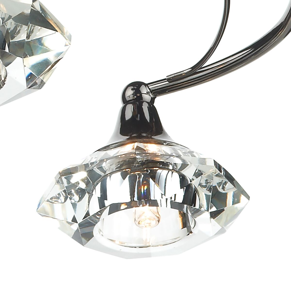Luther 4 Light Semi Flush Black Chrome Crystal<br>Polished Black Chrome - Image 4