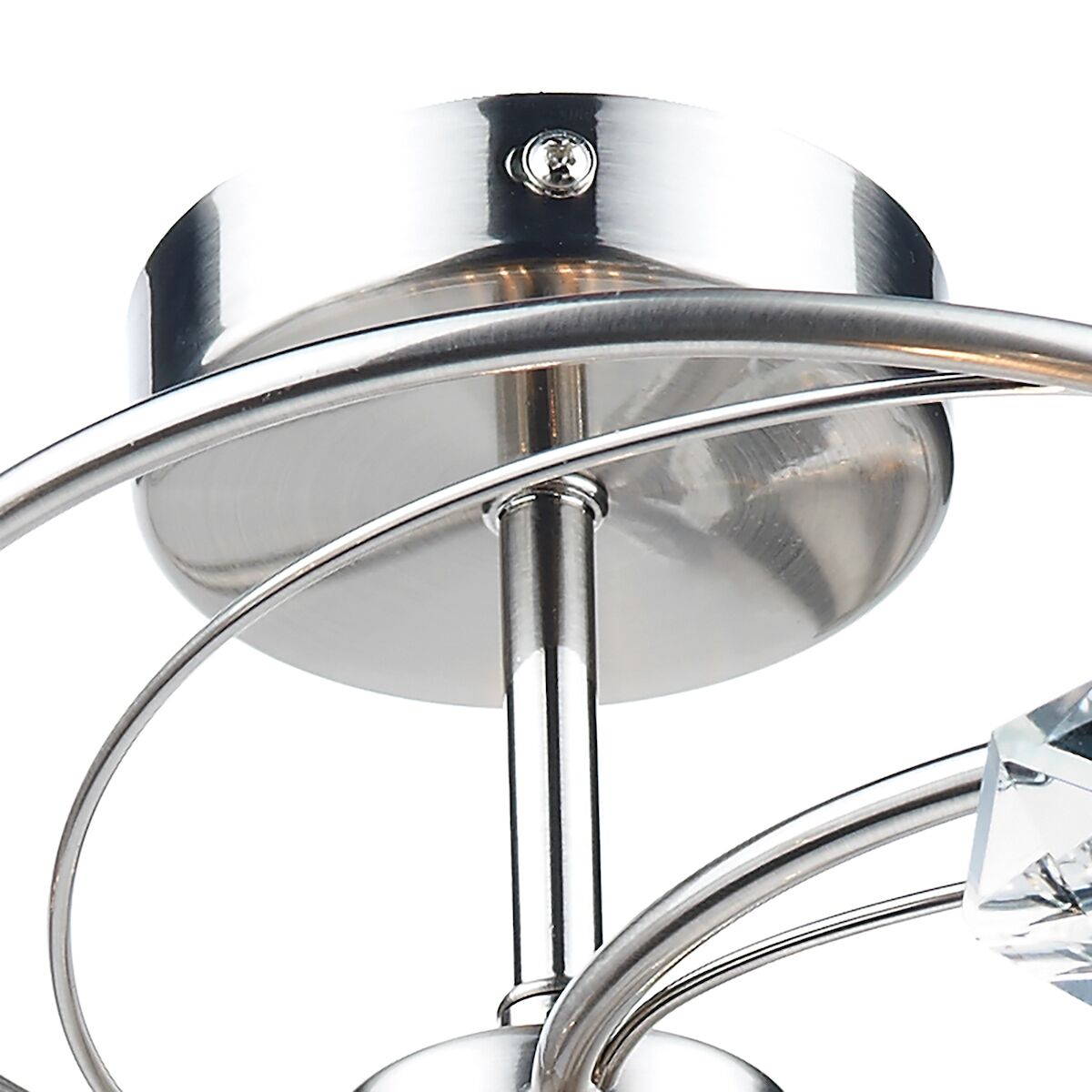 Luther 6 Light Semi Flush Satin Chrome Crystal<br>Satin Chrome - Image 2