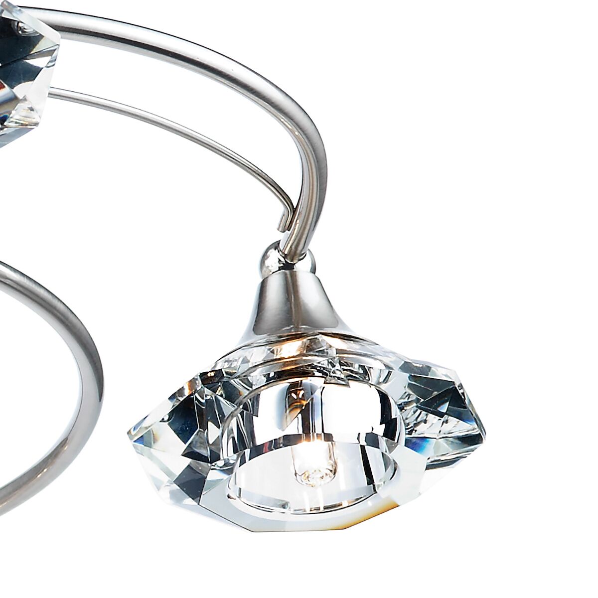 Luther 6 Light Semi Flush Satin Chrome Crystal<br>Satin Chrome - Image 4
