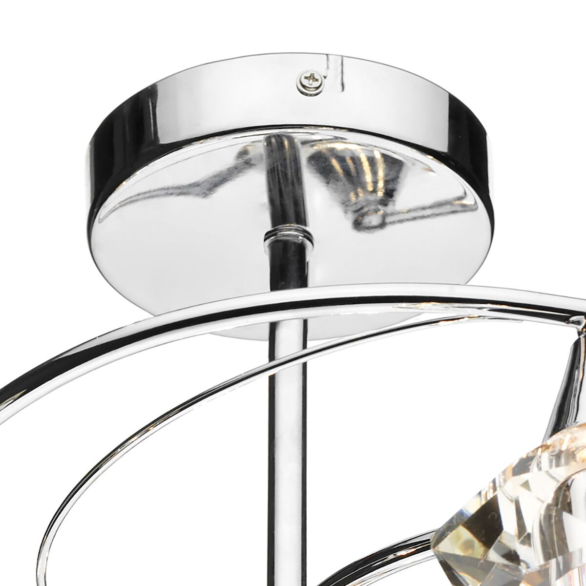 Luther 6 Light Semi Flush Polished Chrome Crystal<br>Polished Chrome - Image 2