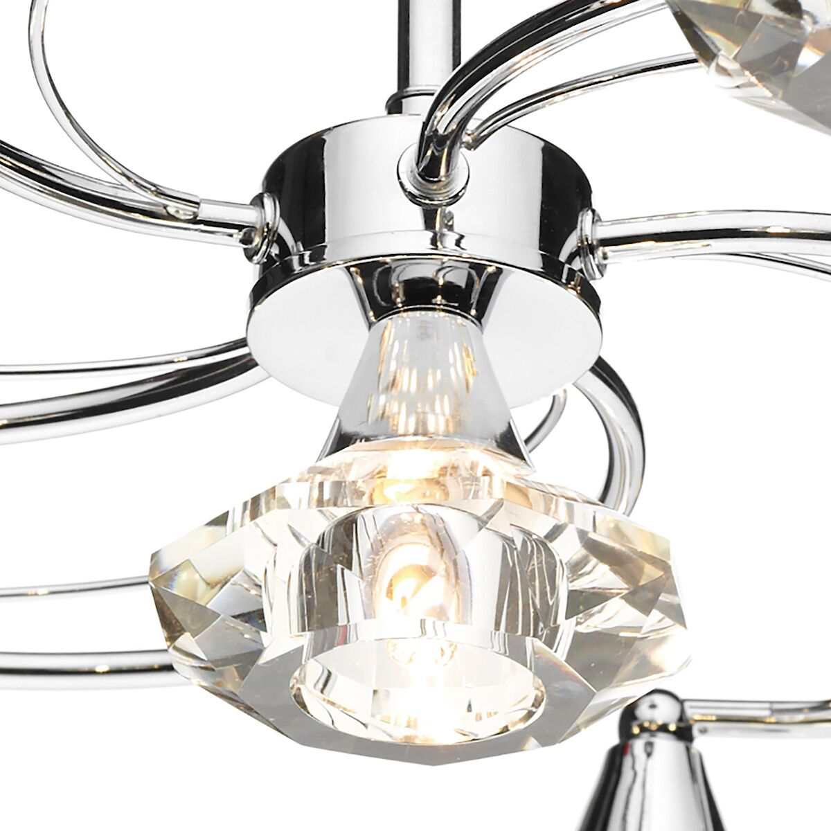 Luther 6 Light Semi Flush Polished Chrome Crystal<br>Polished Chrome - Image 3
