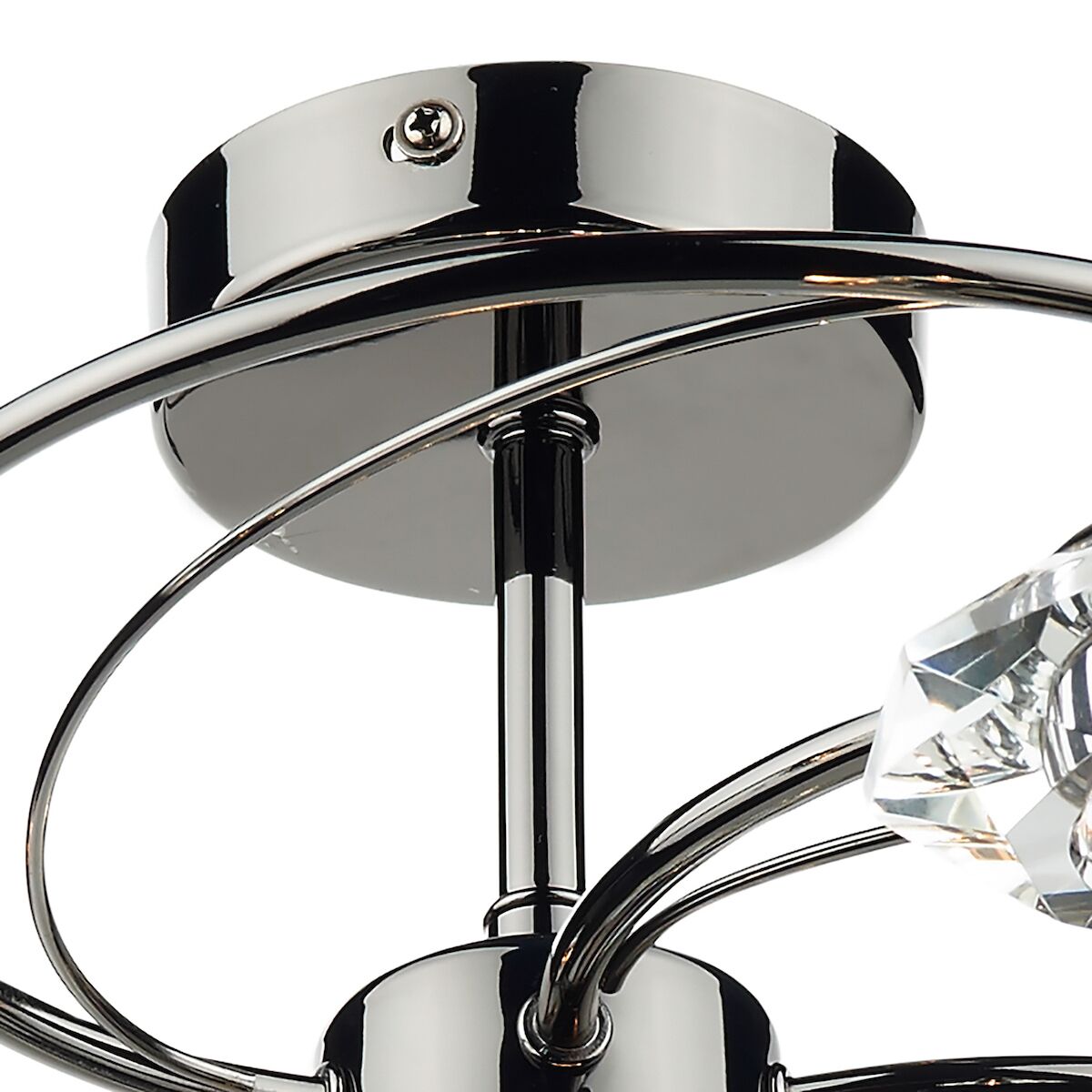 Luther 6 Light Semi Flush Black Chrome Crystal<br>Polished Black Chrome - Image 2