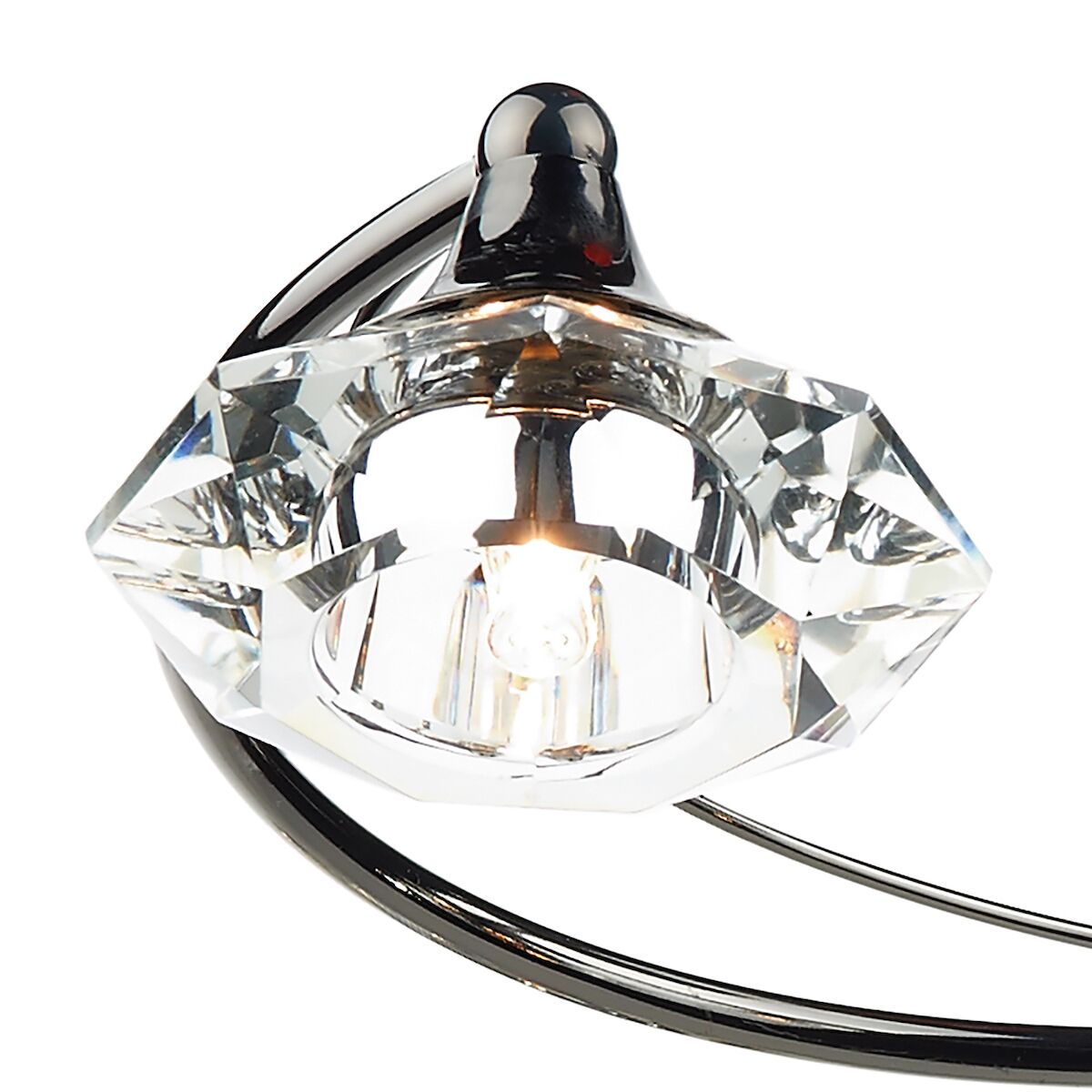 Luther 6 Light Semi Flush Black Chrome Crystal<br>Polished Black Chrome - Image 4