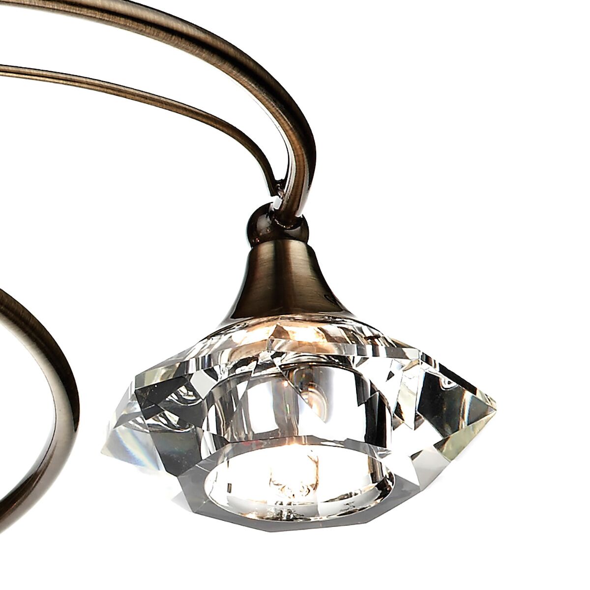 Luther 6 Light Semi Flush Antique Brass Crystal<br>Antique Brass - Image 4